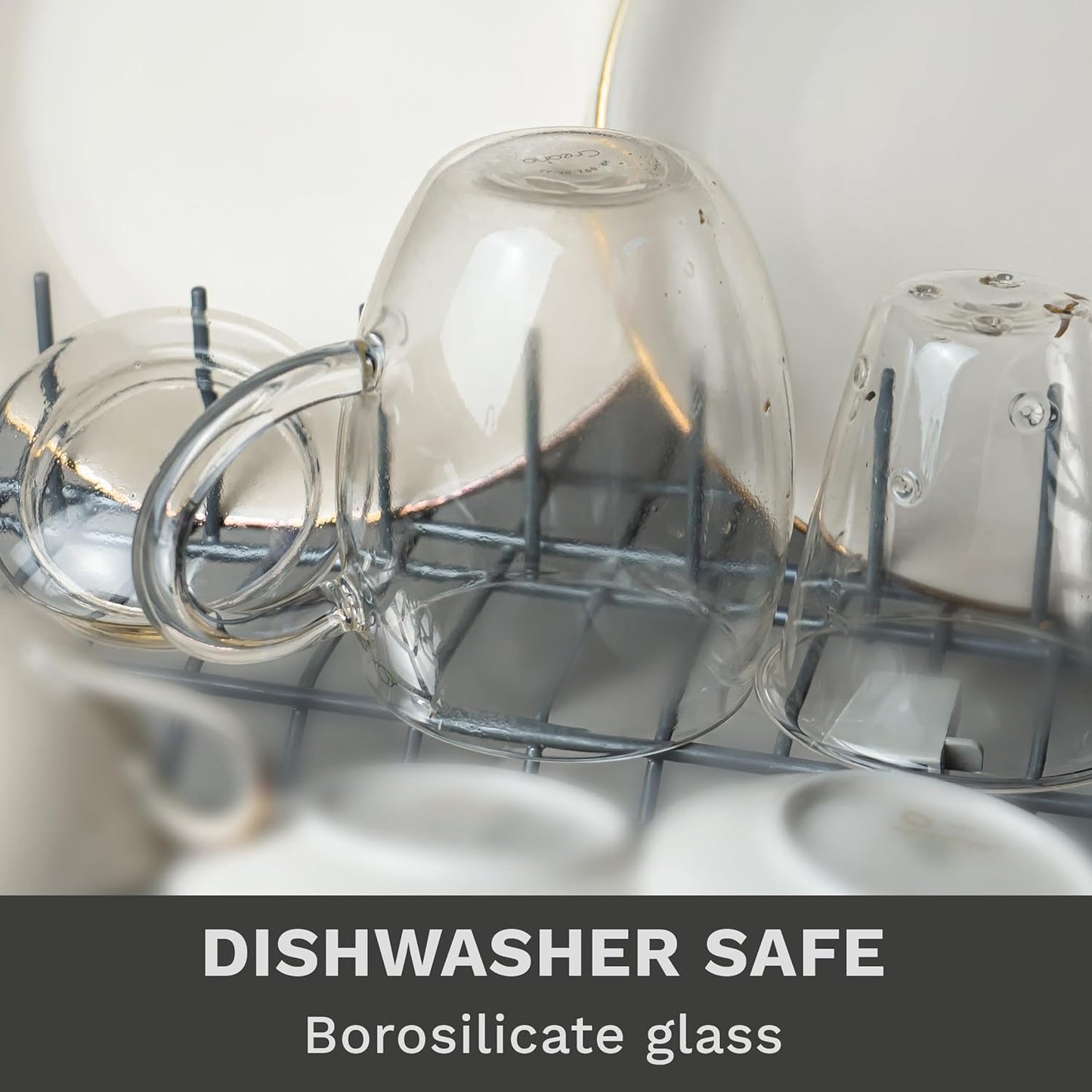 Creano Tea Glass with Infuser and Lid 400ml - Large Tea Cup - Microwave & Dishwasher Safe - Loose Leaf Tea Maker Gift Set