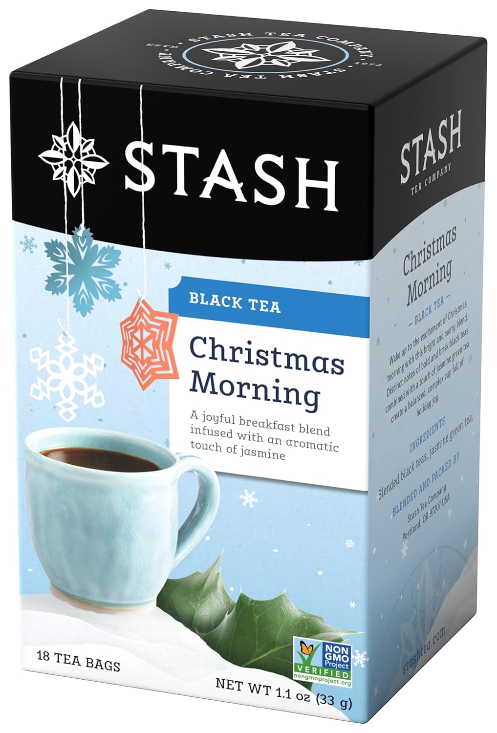 Stash Christmas Morning Black Tea, Non-GMO, 18 Tea Bags (Pack of 6)