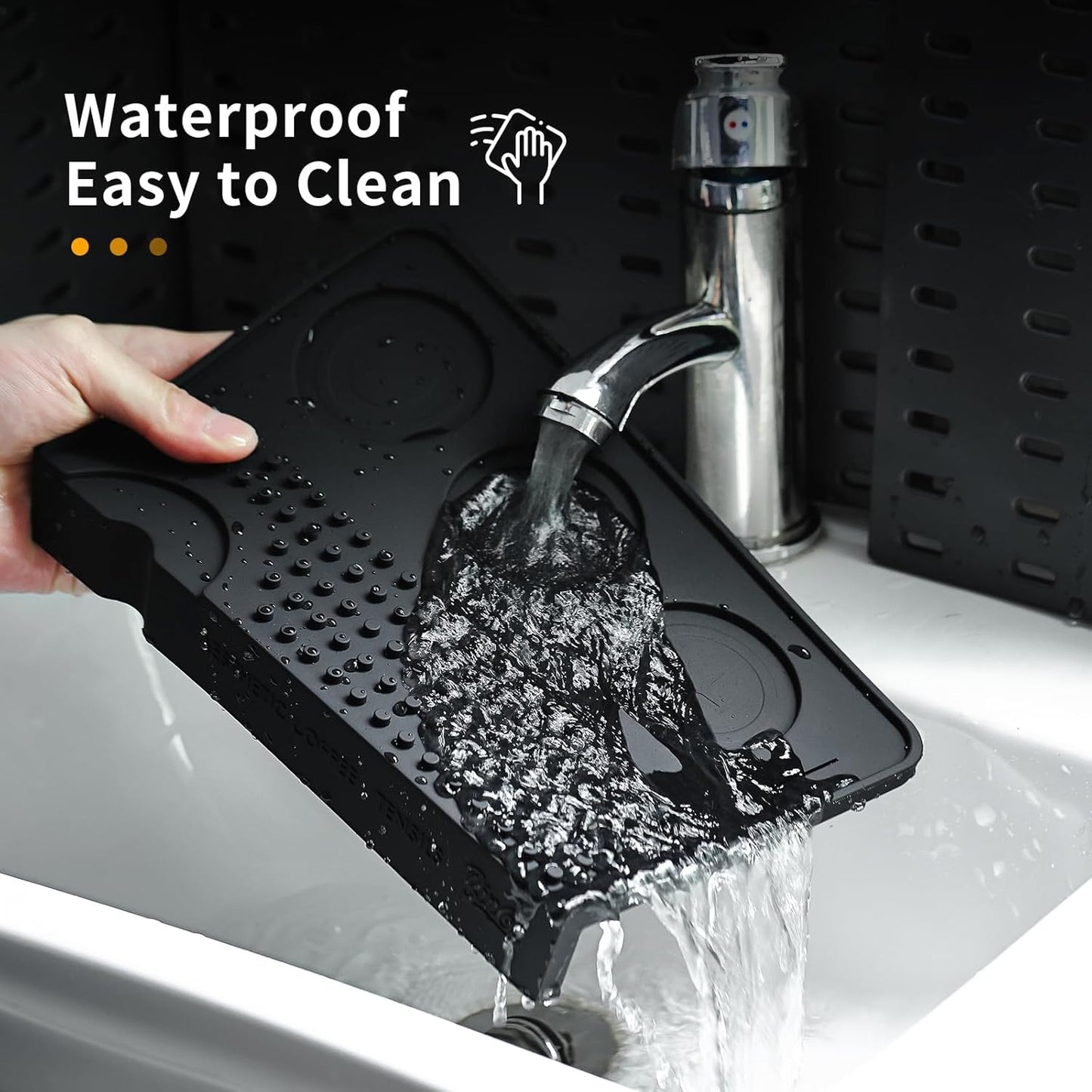 Espresso Tamping Mat for Counter - Ultra Thick Silicone Tamper Mat Coffee Bar Mat, 9.6''×5.9'' Espresso Mat for Countertops,Fits for Baristas Home Kitchen Bar, Waterproof