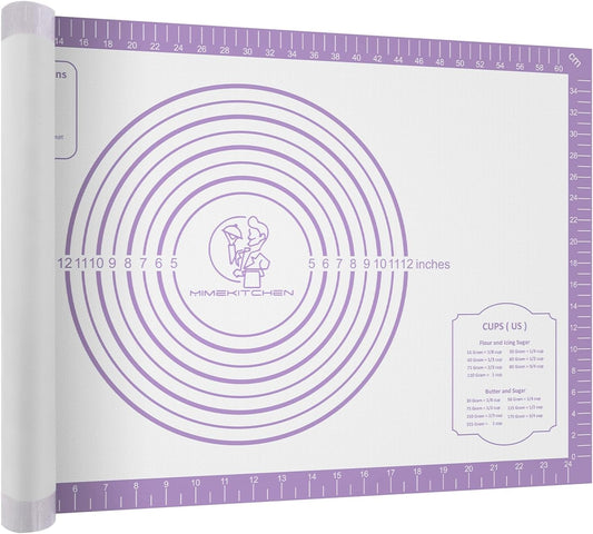 Non Stick Pastry Mat,Extra Large Silicone Baking Mat with Measurement, Food Grade Dough Rolling Mat for Making Cookies Macarons Bread Pie Crust, Easy to Clean& Multi-Purpose
