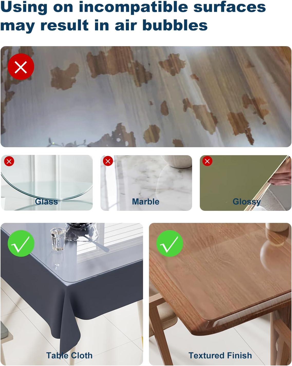 24" x 48" Crystal Clear Plastic Table Cover Protector, Spill Resistant Soft PVC Desk Pad Mat, 1.5mm Thick Rectangle Vinyl Table Top Protector for Dresser, Office, Dining Room Table