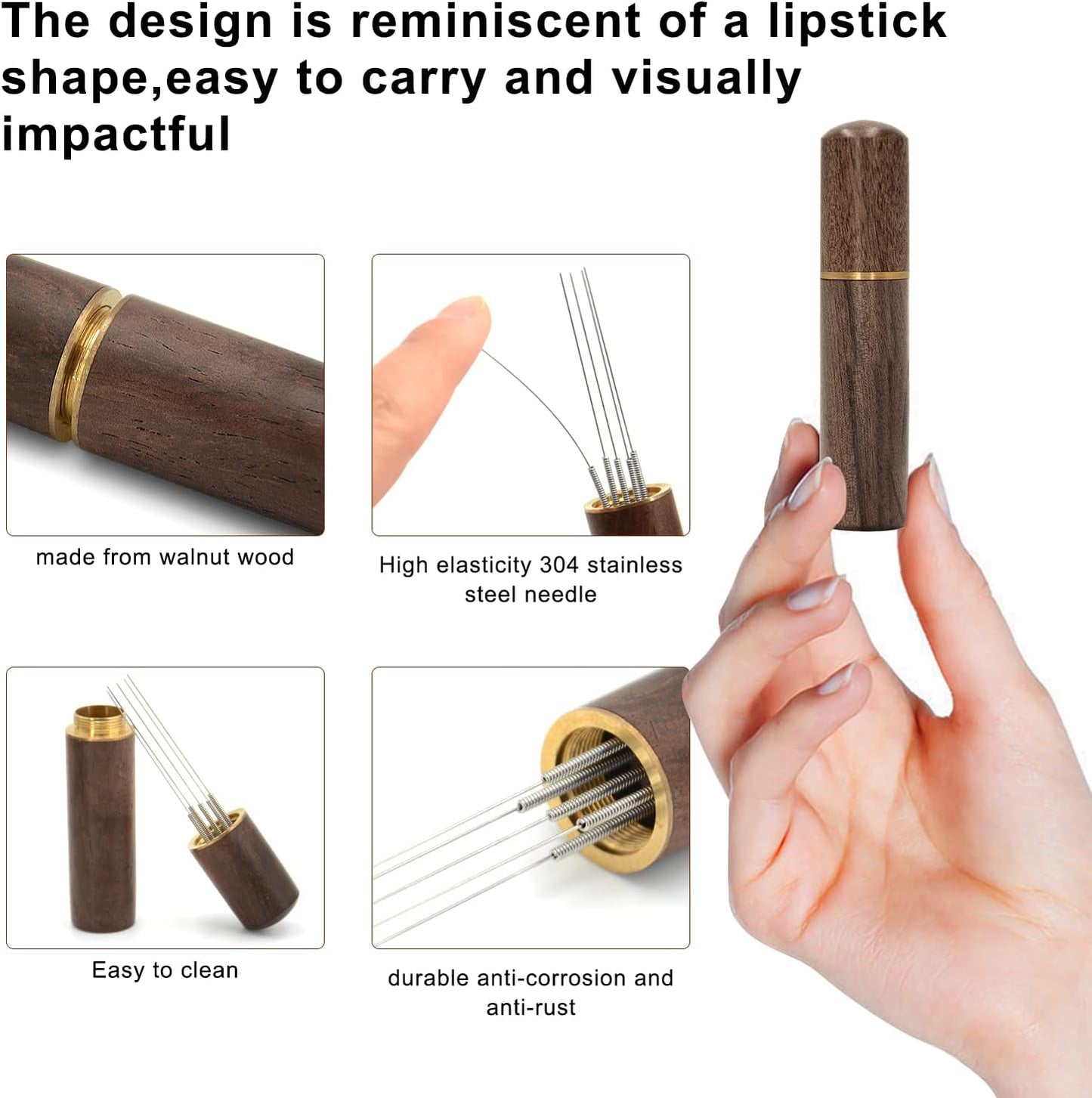 51mm Espresso Coffee Tamper for Espresso Machine: Calibrated Spring Loaded & Stainless Steel Ripple Base - Carbon Fiber Handle with Constant 30lb Fits All 51mm Portafilters | Bundle Including WDT Tool