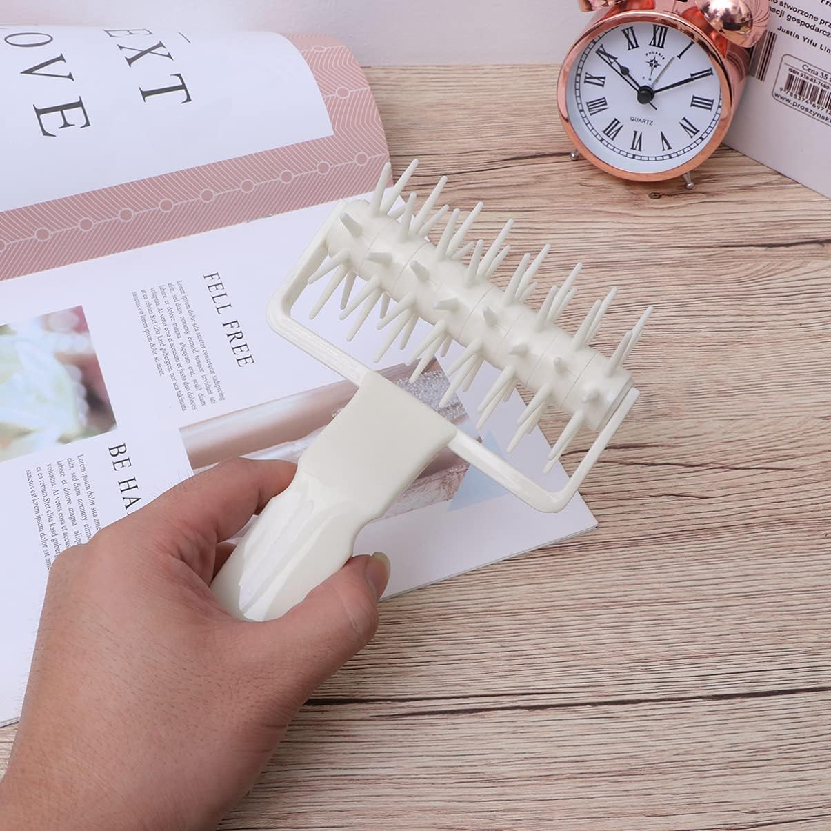 DOITOOL Punch Tool Pizza Dough Roller Docker Helps Cook Thin Crust Pizza Uniformly and Prevents Dough From Blistering Challah Bread Plastic Drum