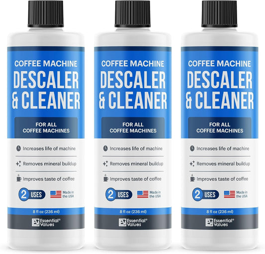Descaling Solution (6 Uses) Coffee Machine Descaler Cleaner | Compatible with Breville Keurig Nespresso Delonghi & More | Liquid To Descale Automatic Coffee Makers & Espresso Machines 3 pack