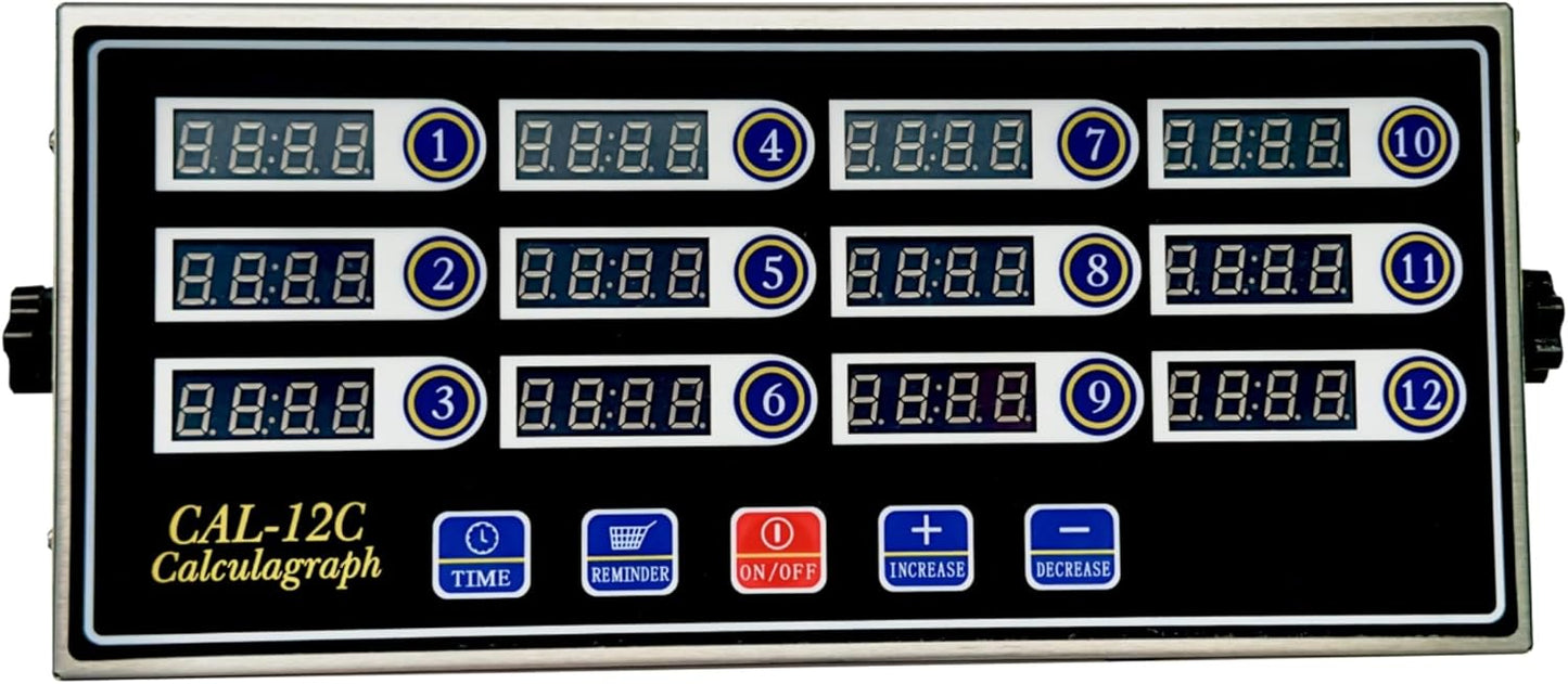 12 Channel Kitchen Timer Digital Kitchen Timer Loud Alarm Cooking Calculagraph Commercial Timer for Food Chips BBQ Pizza Bread Grilled Burger Coffee