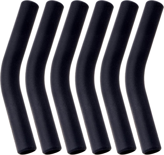 6Pcs Metal Straw Silicone Tips 5/16 IN Wide(8mm Outer Diameter) Food Grade Rubber Flex Elbow Straw Covers Replacement Tip for Stainless Steel Metal Straws,Black