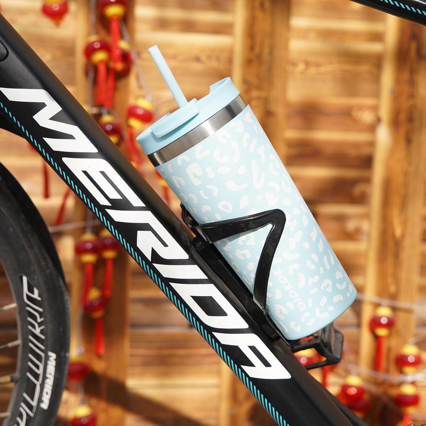 BJPKPK 30oz Stainless Steel Insulated Tumbler With lid And Straw Travel Coffee Thermal Tumblers Cup For Women And Men,Modern Blue