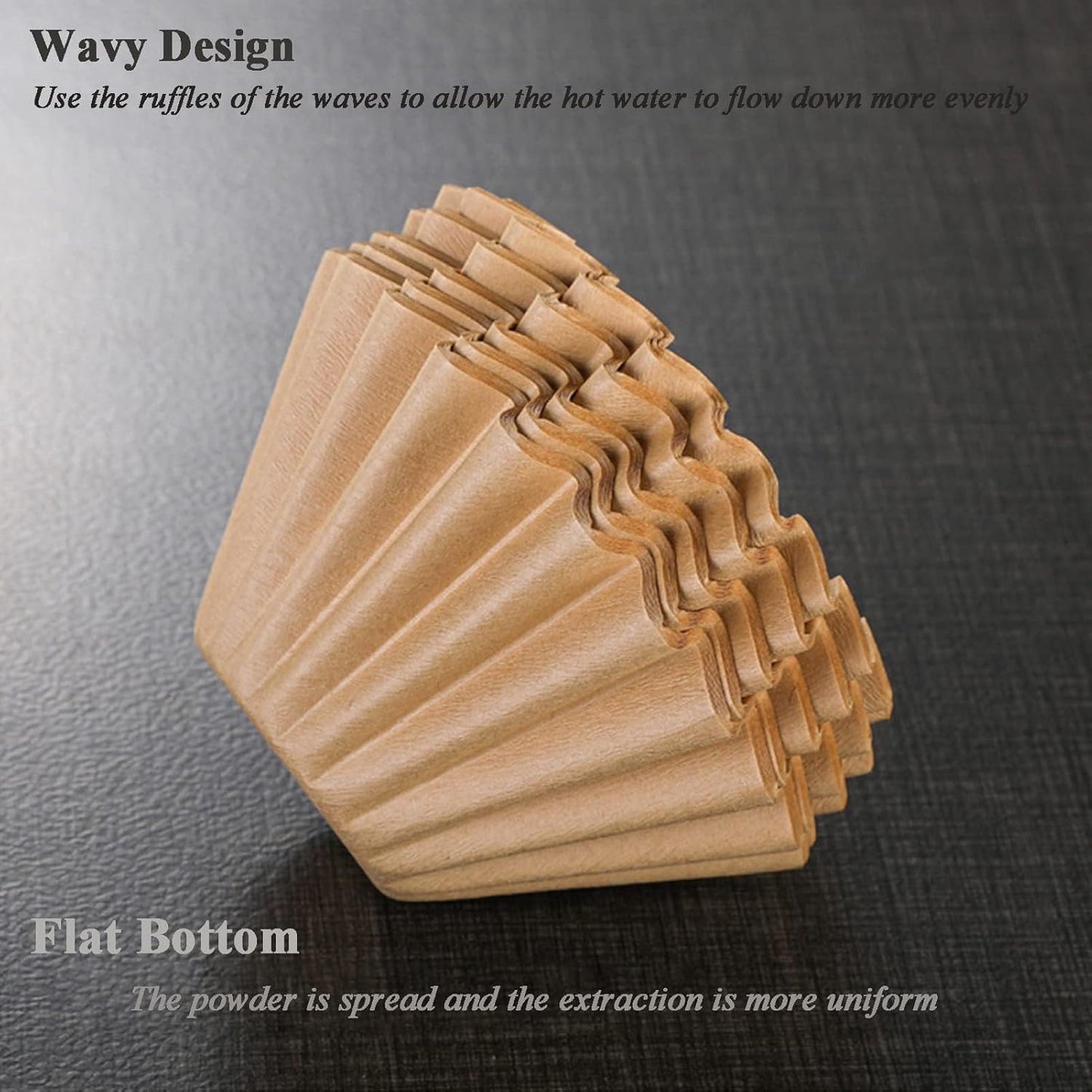 2-5 Cup Coffee Filters, Pack of 100 Unbleached Coffee Filters 5 Cup, Thicken Natural Coffee Filter Basket for Commercial, Home Coffee Maker, Pour Over Coffee Kit (Brown, W02)