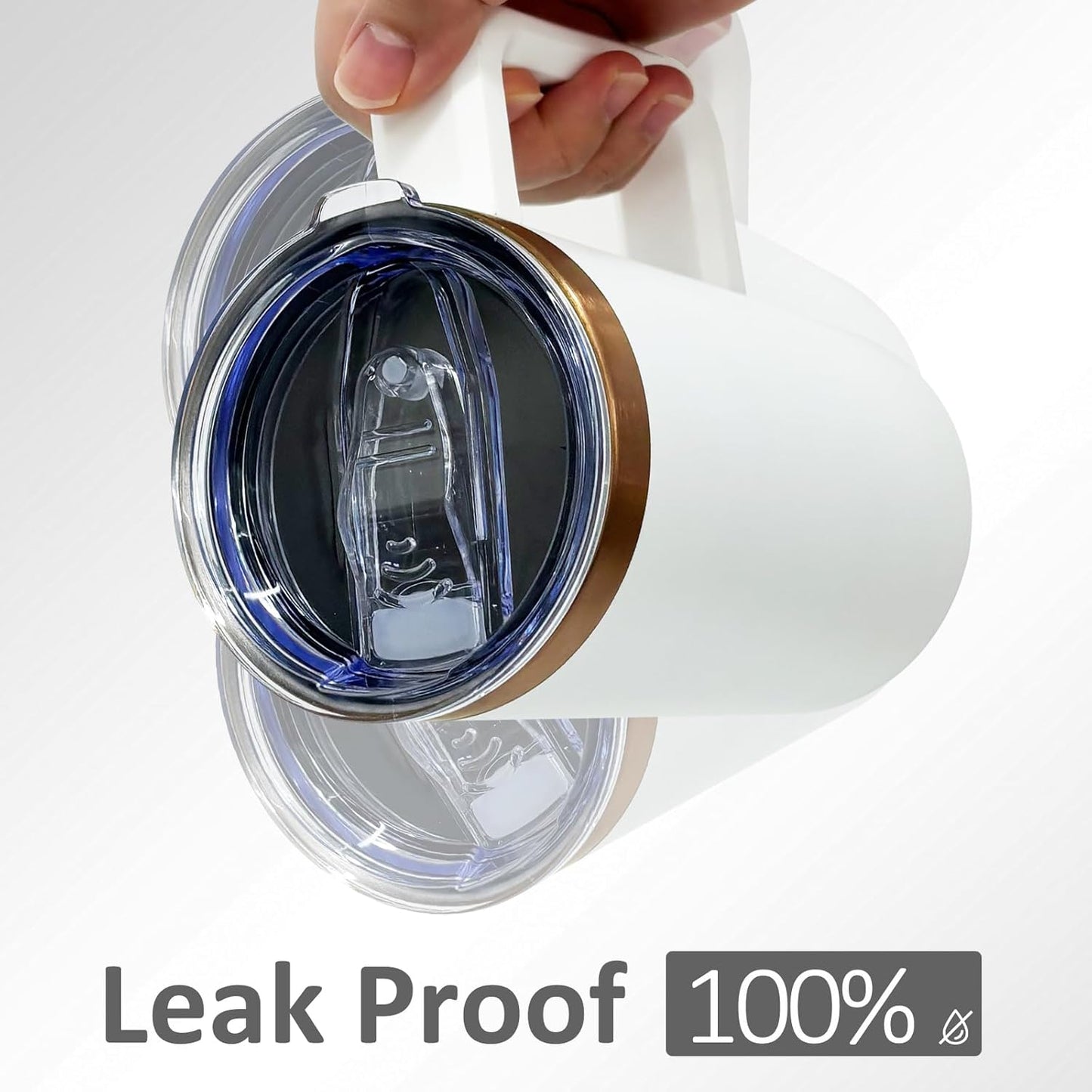 20 oz Insulated Coffee Mug with Lid, 4 Pack Stainless Steel Coffee Tumbler Bulk, Double Wall Vacuum Travel Mug with Handle, Leakproof Powder Coated Coffee Cups for Hot and Cold Drinks (White,4 pack)