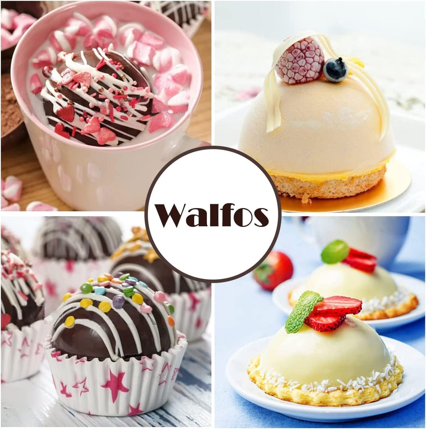 Silicone Hot Chocolate Bomb Mold Medium Semi Sphere Silicone Mold, 2 Packs Half Sphere Silicone Baking Molds for Making Chocolate, Cake, Jelly, Dome Mousse