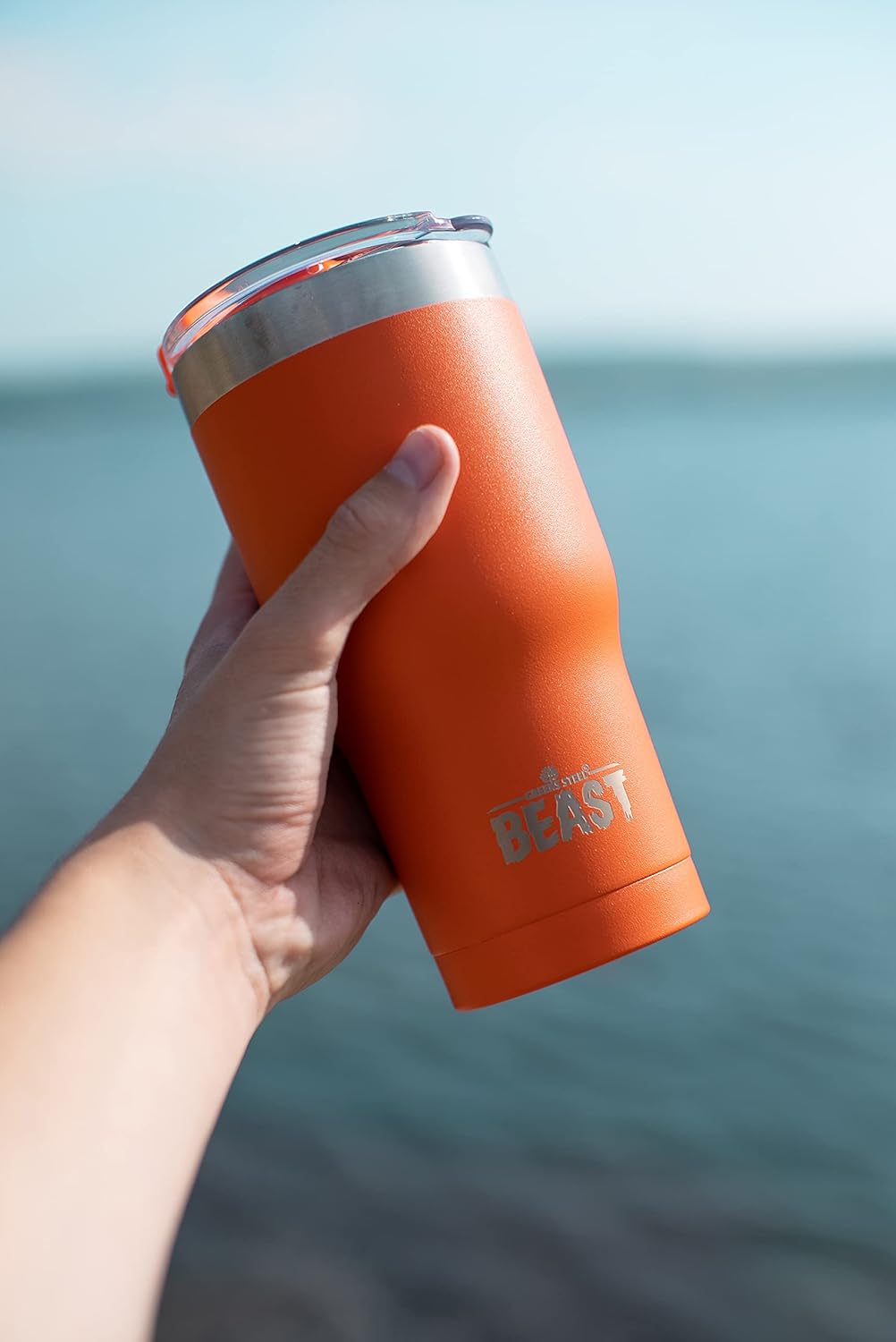 Beast 20 oz Tumbler Stainless Steel Vacuum Insulated Coffee Ice Cup Double Wall Travel Flask (Orange)