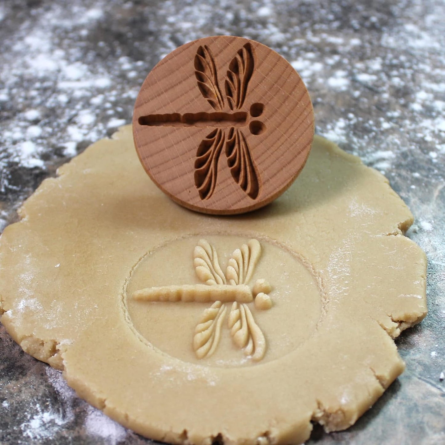 Wood Cookie Stamp, 2.5 Inch (Dragonfly CS-019)
