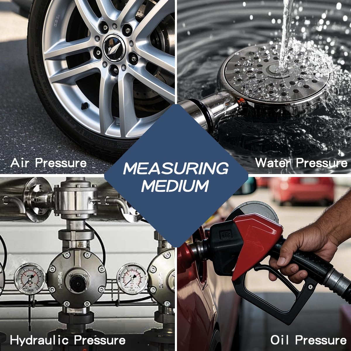 0-60 Psi Low Pressure Gauge, 2.5" Dial Size, 1/4" NPT Lower Mount, 304 Stainless Steel Case, Water Pressure Gauge Test for Water Pump, Pneumatic Air, RV Hose(with Tape)