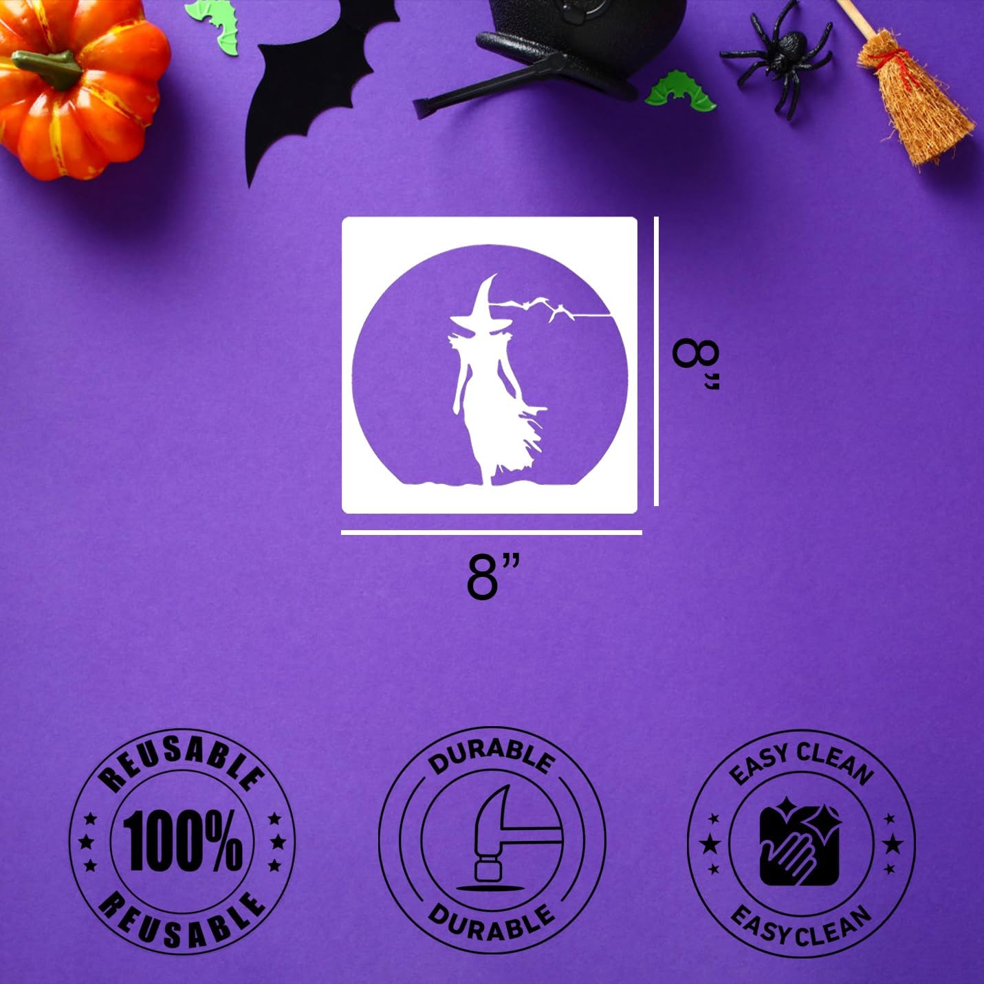 Halloween Stencils for Door Mats 8” Ghost Face Stencil Boo Trick or Treat Stencils for Painting on Wood Pumpkin Doormats T-Shirts