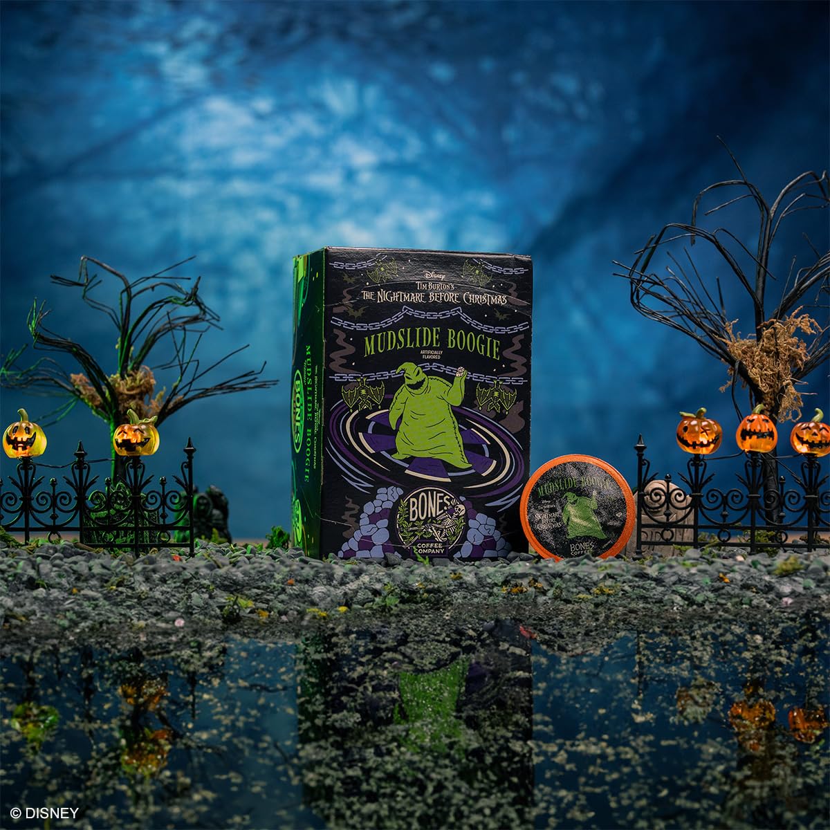 Bones Coffee Company Mudslide Boogie, Chocolate Mudslide Flavored Coffee Pods, Low Acid Medium Roast Single-Serve Bones Cups for K-Cups Coffee Maker from The Nightmare Before Christmas, 12 Count