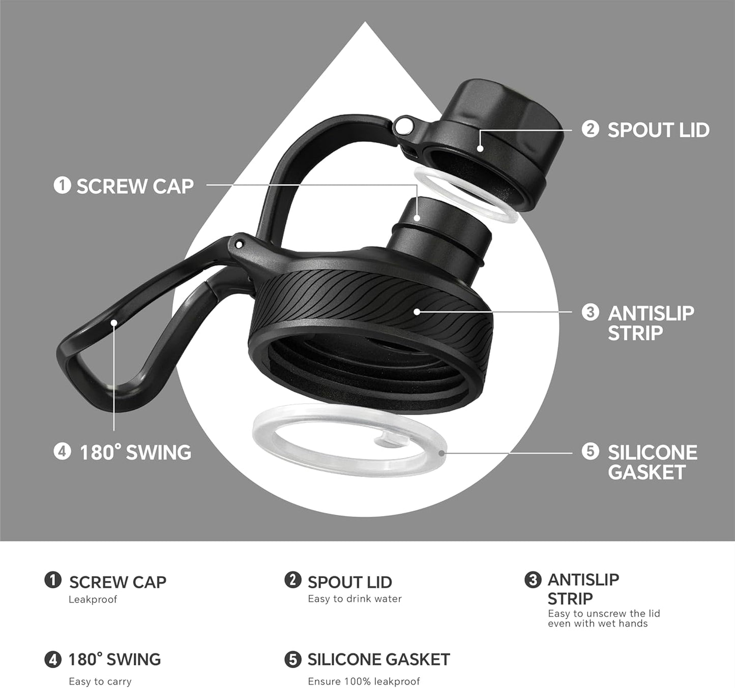 IDEUS Insulated Water Bottle 12oz, Stainless Steel Insulated Water Bottle For School, Insulated Bottles With Straws Leakproof, Vacuum Double Wall Water Bottles For Boys And Girls With 2 Lids, BPA Free