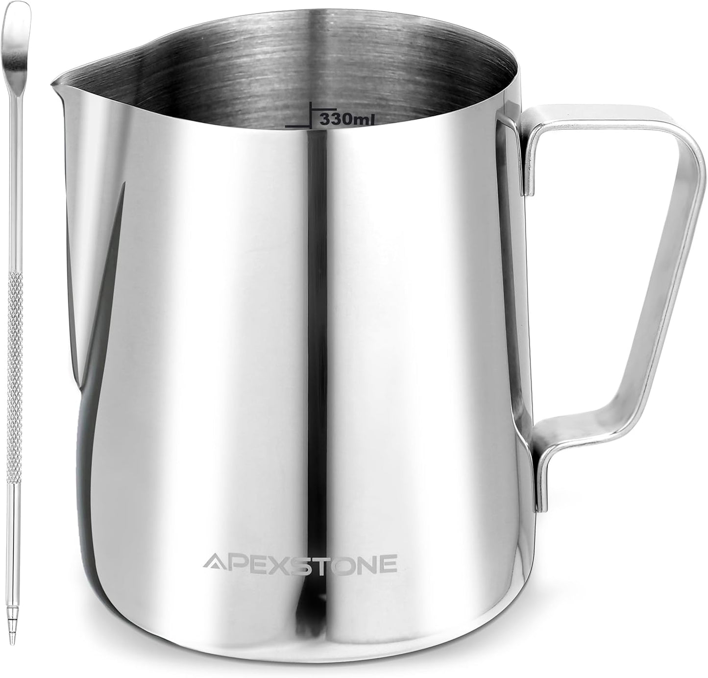 Apexstone 12 oz Espresso Steaming Pitcher, Coffee Milk Frothing Cup, Coffee Steaming Pitcher 12 oz/350 ml