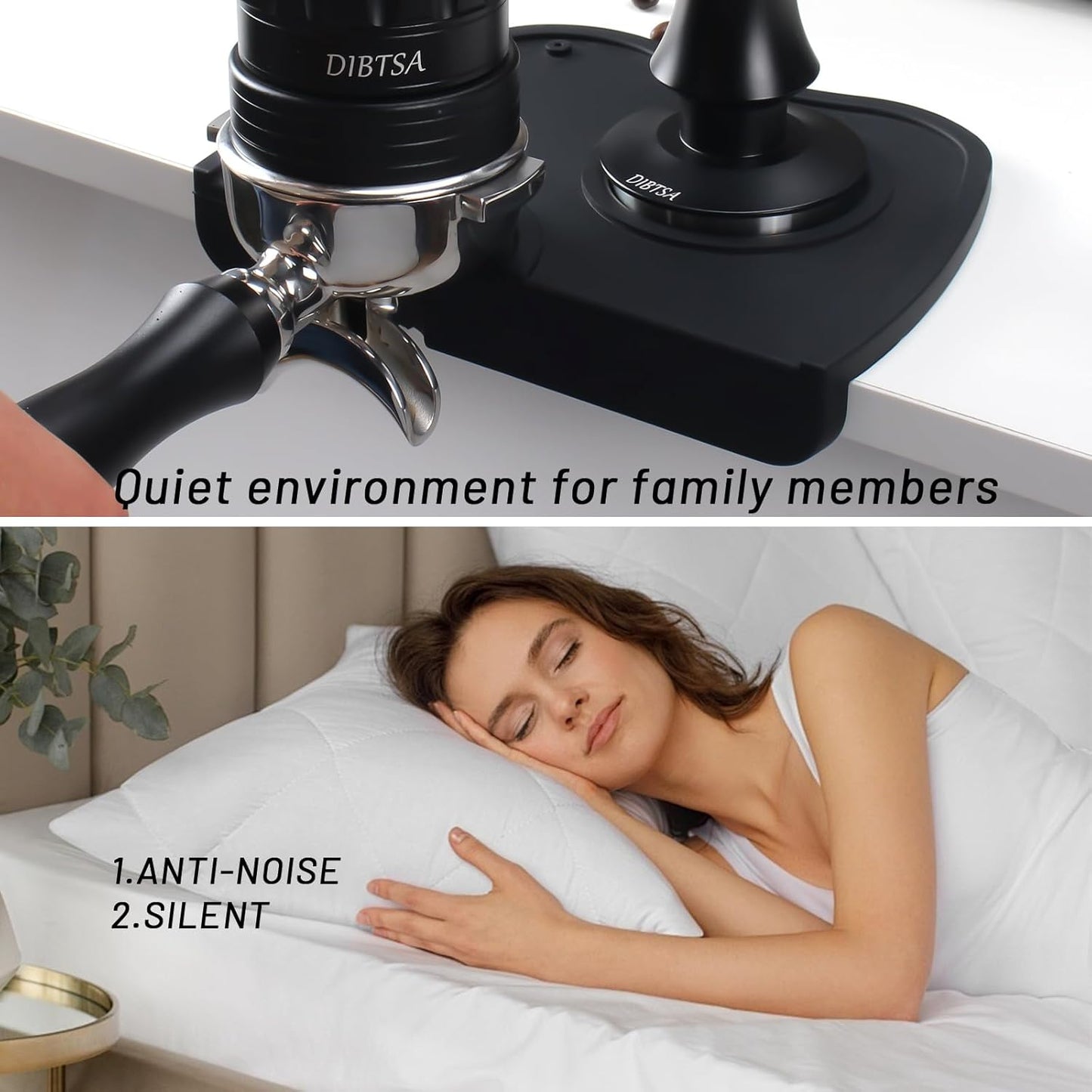 Espresso Tamping Mat, Silicone Coffee Tamper Mat with Corner Edge Tamp Support Station for Countertop, Barista Tools, Espresso Accessories, Medium, Black