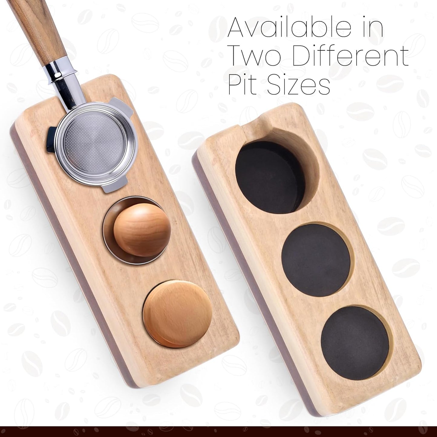 Espresso Tamping Station - Portafilter Holder (62mm) - Acacia & Mango Wood Espresso Station & Tool Organizer - Essential Accessories for Baristas
