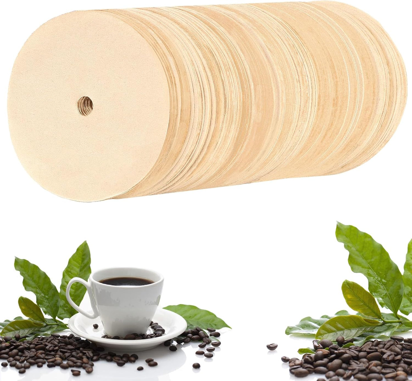 400 Count Percolator Coffee Filters, 3.75 In Unbleached Round Coffee Paper Filter for Percolator Coffee Pot, Disposable Disc Coffee Filter Suitable for Camping, Home, Office