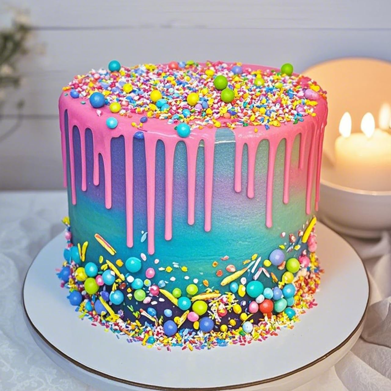 Twisweet Rainbow Pearl Sprinkles for Cake Decorating, Edible Sugar Pearls for Baking, Mix Size, Cake Topper Cupcake Cookie Ice Cream Dessert Decorations, Easter Birthday Summer Party Supplies (130g/4.58oz)