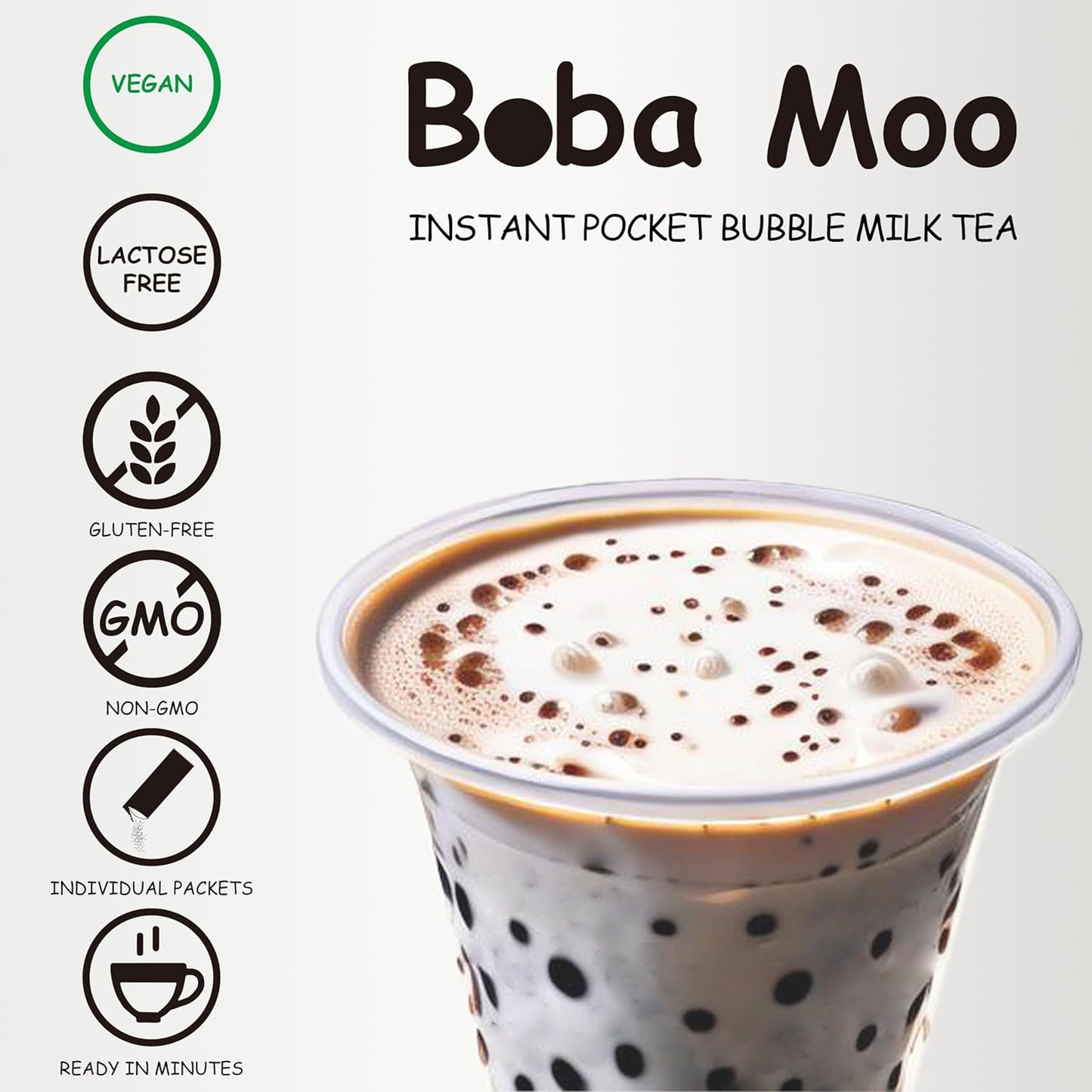 Boba Moo Premium Boba Tea Kit With Taro Milk Tea Flavor - Only 10,000 Kits Yearly, Small Batch Bubble Tea Kit With Exceptional Taste & Chewiness, Vegan, Lactose-Free, 6 Servings