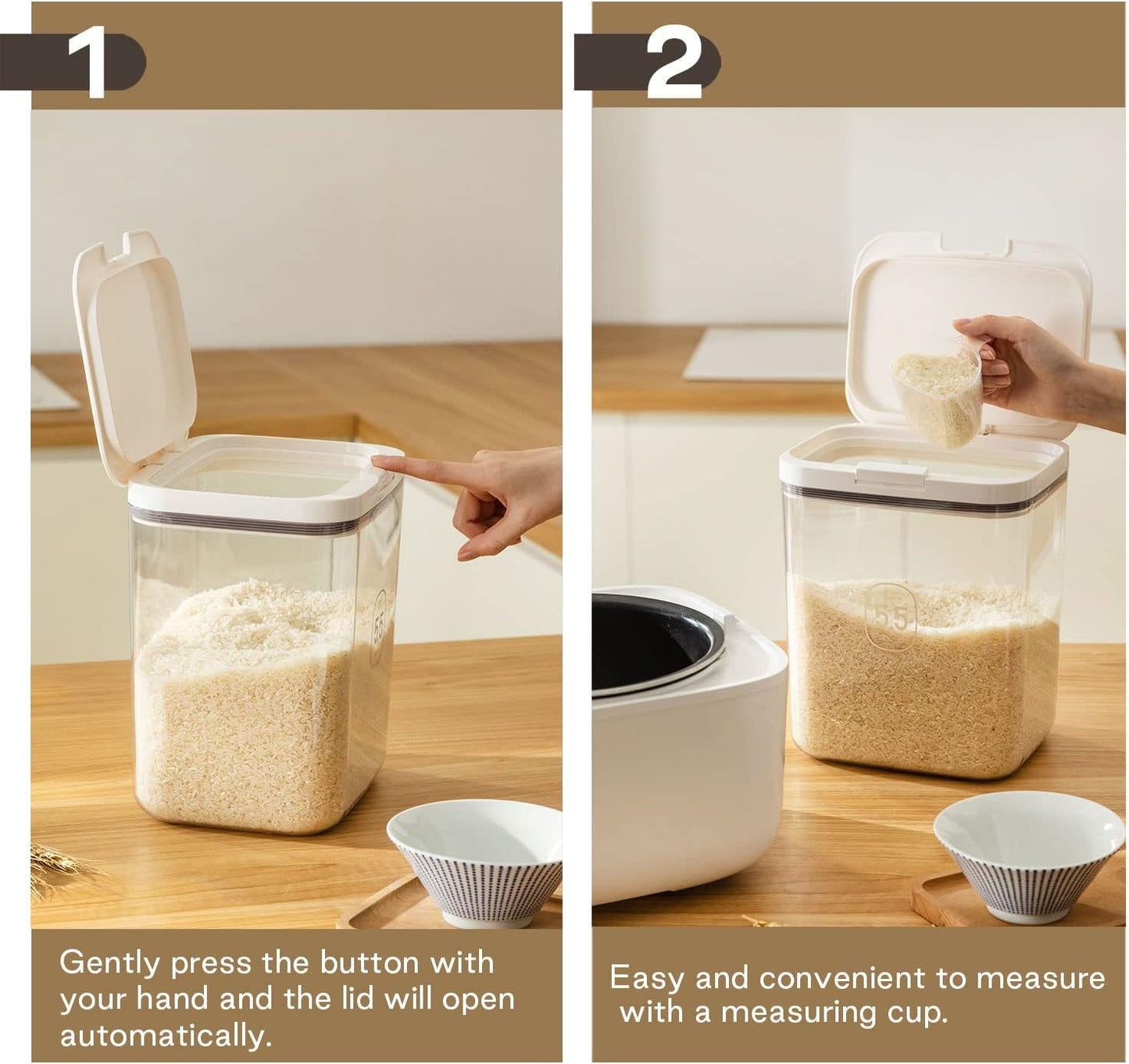Flour Storage Container - 2.8L Keep Your Flour Fresh and Conveniently Accessible