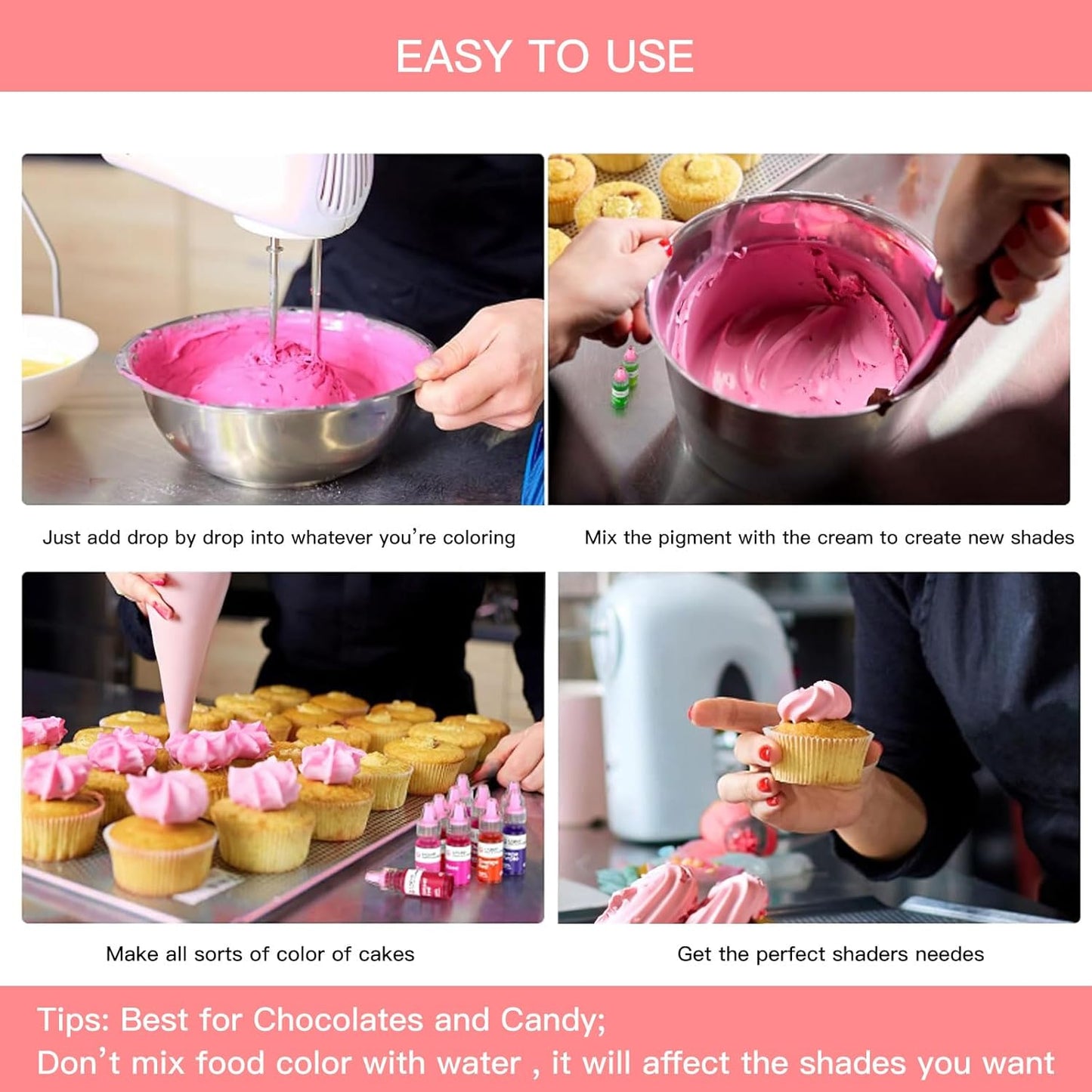 Oil Based Food Coloring for Chocolates - Jelife 12 Colors Oils Dye Set Flavorless Edible Food Color Vibrant Concentrated Neon Icing Colors for Candy Melts (6ml/Bottles)