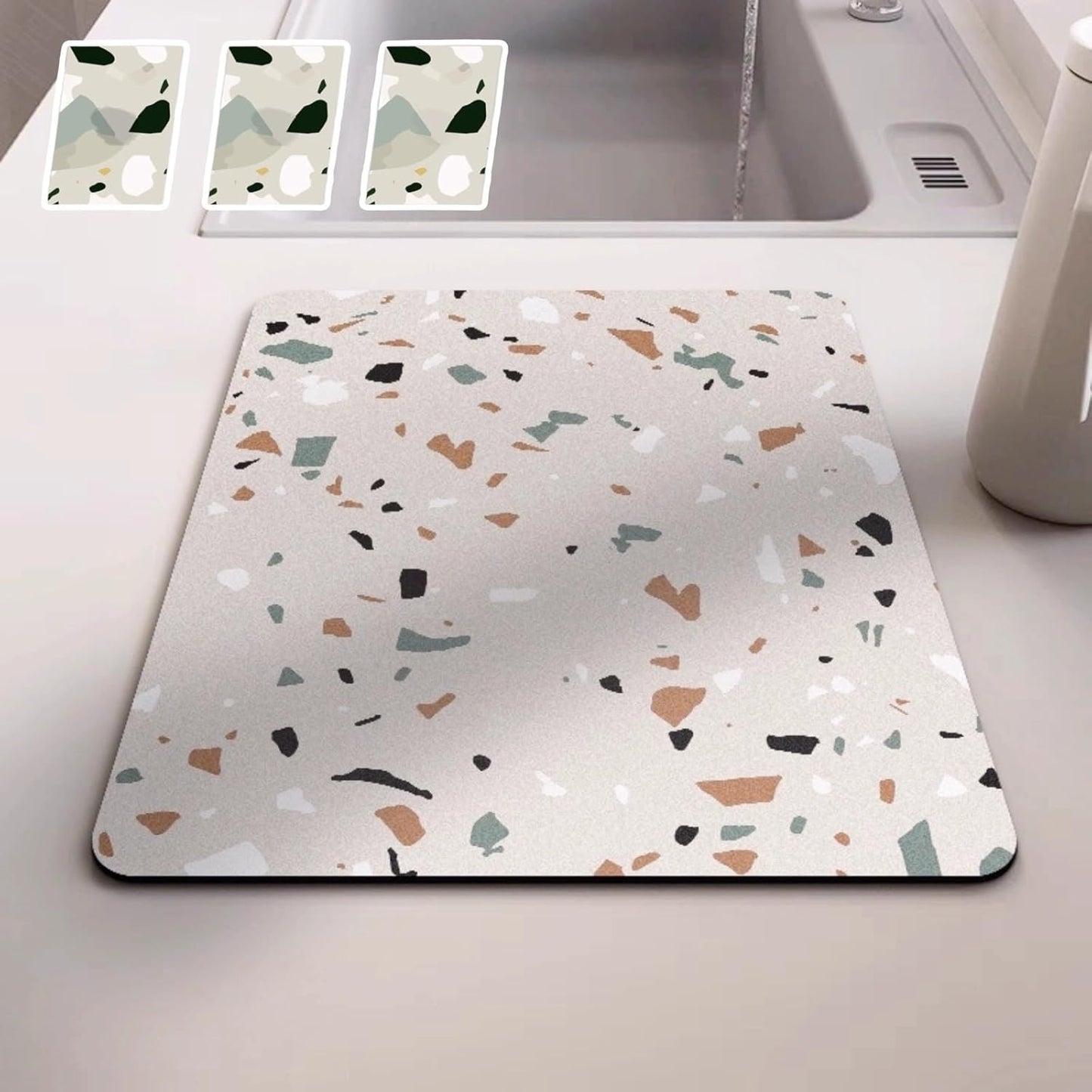 Dish Drying Mat - Absorbent Countertop Mat for Coffee Maker, Expresso Machine, Kitchen Use (05,12''×16'')