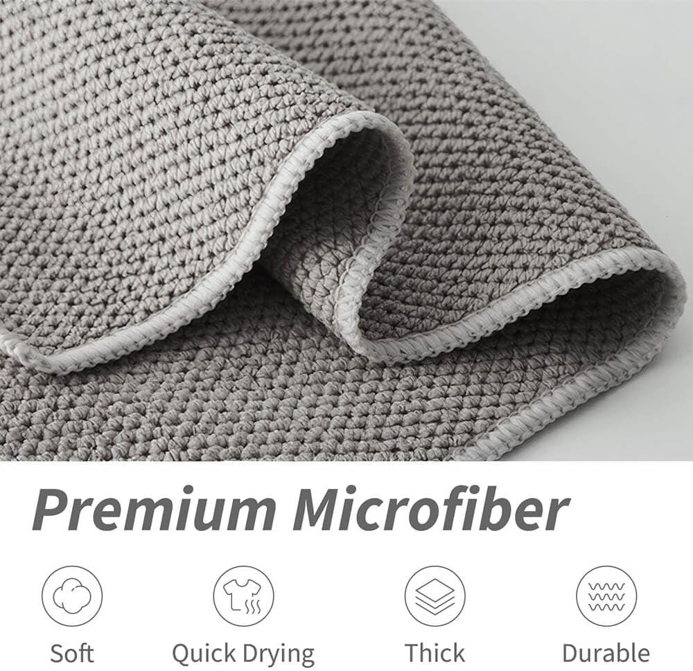 Barista Towel, Microfiber Coffee Cleaning Cloths, Espresso Machine Accessories, 12'x12', 6 Pack, Grey