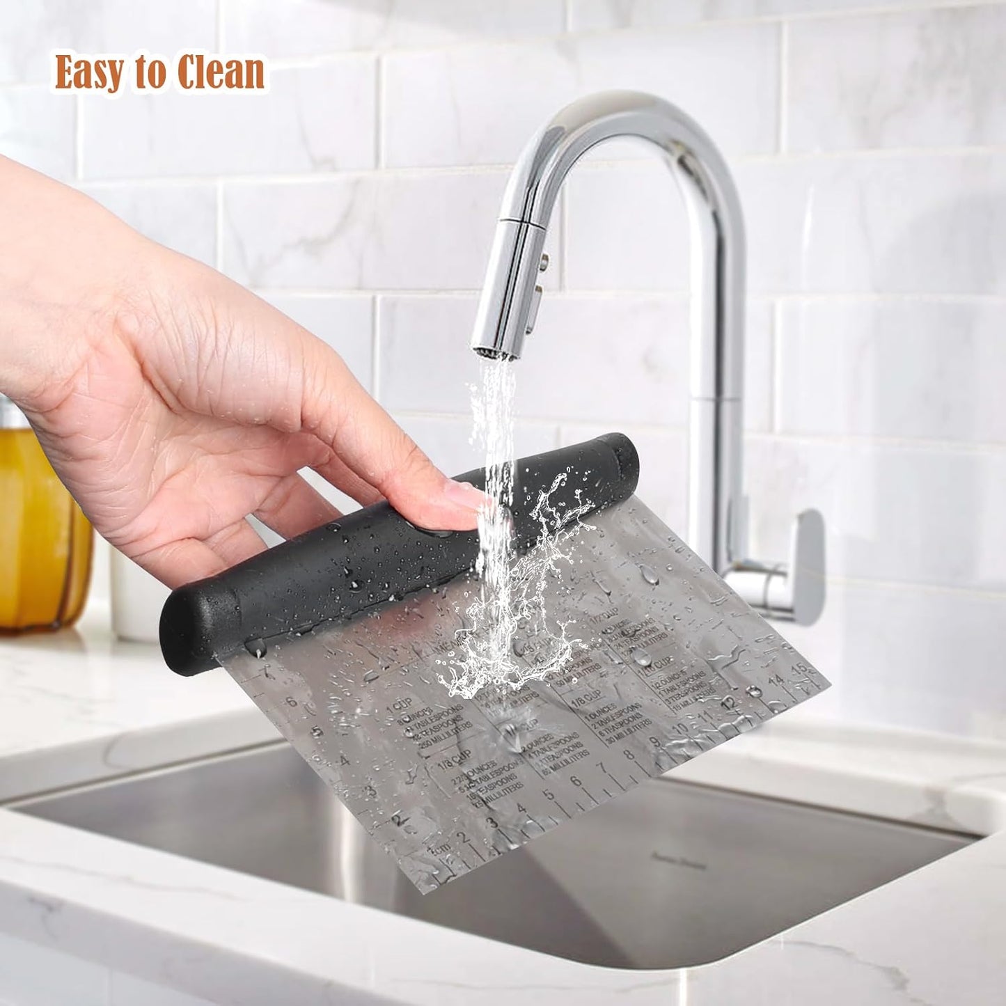 2pcs Stainless Steel Dough Scraper & Chopper - 6 Inch Multi-Purpose Kitchen Tools with Measuring Markings, Cutter for Dough, Pizza Cutter for Kitchen Baking