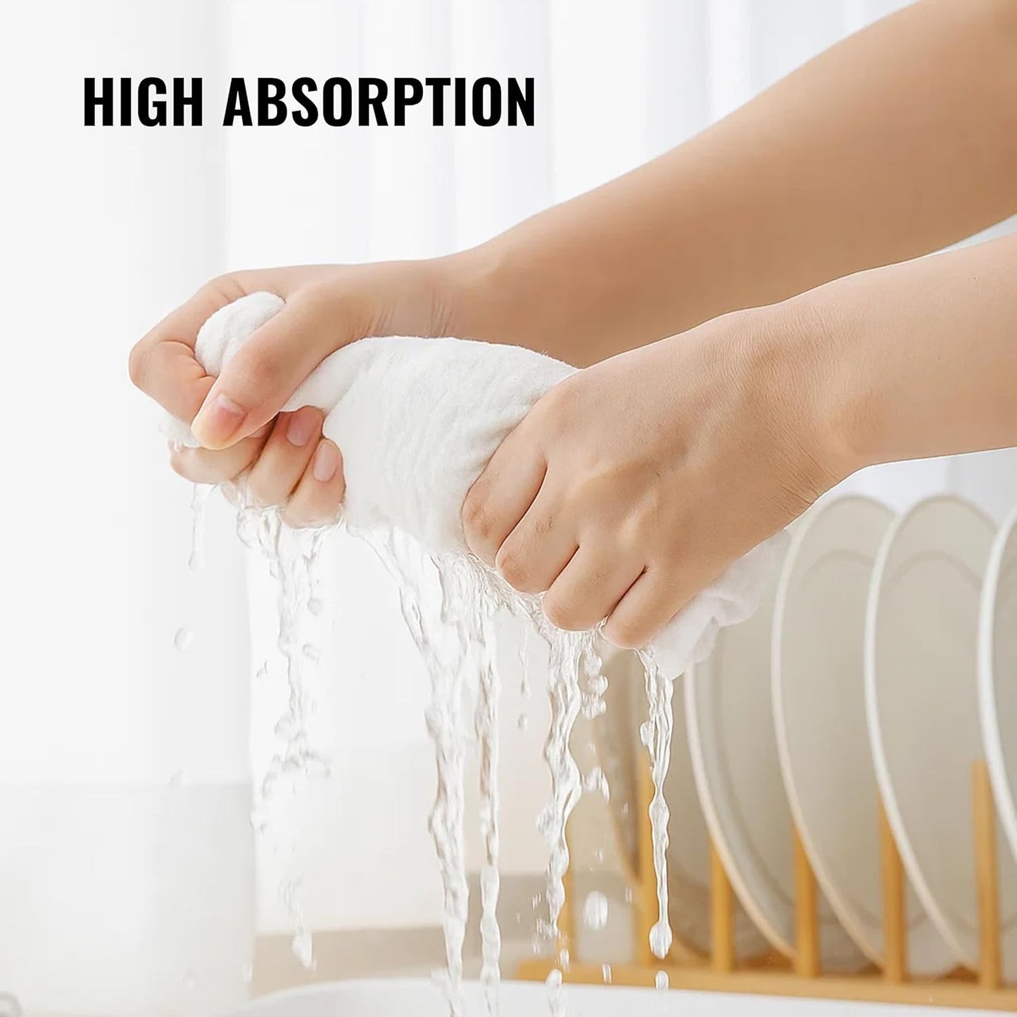 Thick Cotton Napkins – Flour Sack Napkin for Kitchen, Set of 24 (18"x18"), 100% Cotton, Highly Absorbent Hand Towels, Reusable Baking Cloths for Bread Proofing, Pastry & Tea Towels – White