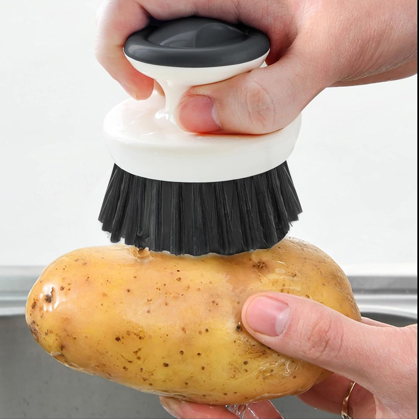 Dish Scrub Brush,Ergonomic Grip Palm Brush,Kitchen Scrub Brushes for Cleaning, Dish Scrubber with Stiff Bristles for Sink, Pots, Pans