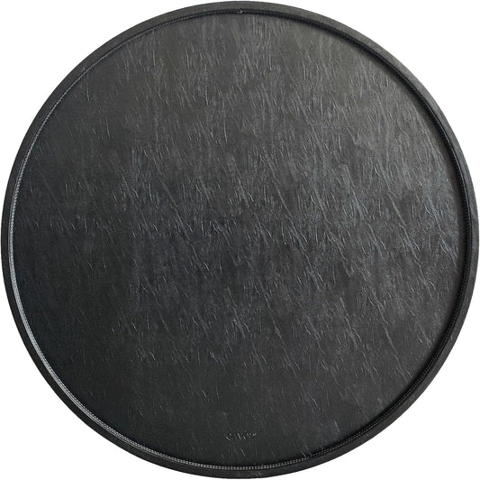 34 * 34 High-End Light Luxury Leather Round Oversized Tray - Ottoman Coffee Food Serving for Family Dinner, Outdoor Picnic & Party Essentials | Versatile Home Decor Tray (34 inch Black)