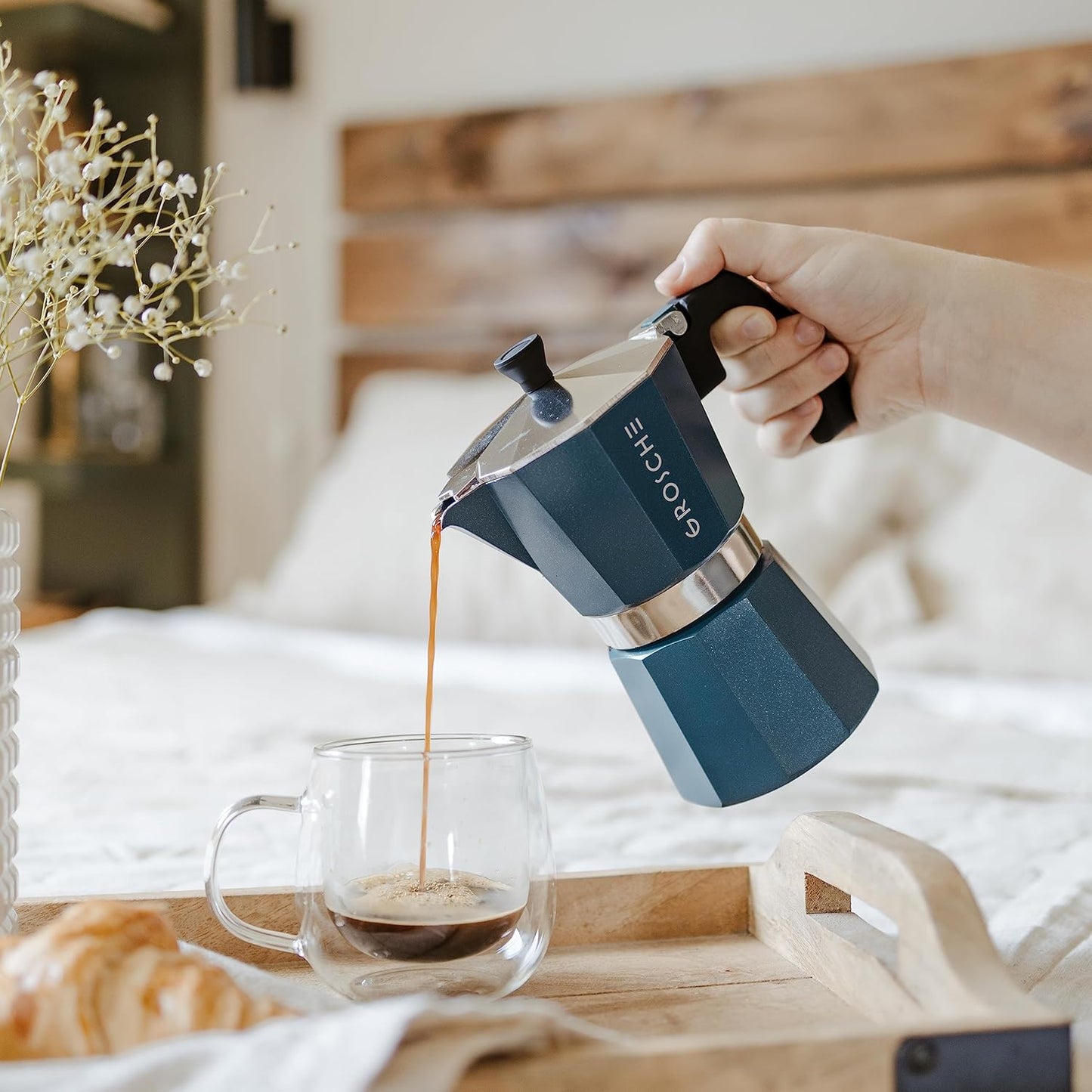 GROSCHE Milano Moka Pot | Stovetop Espresso Percolator & Coffee Maker – Portable, Ideal for Home and Camping