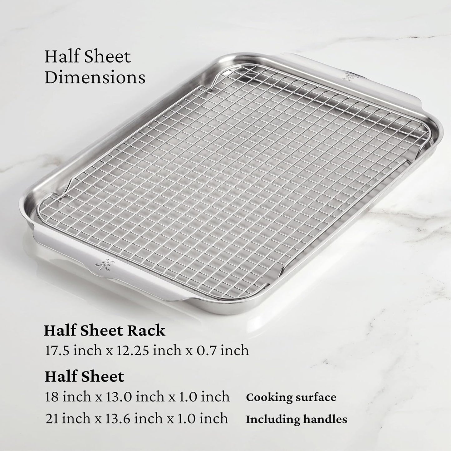 Hestan Provisions OvenBond – 4-Piece Tri-ply Sheet Pan & Stainless Steel Cooling Rack Set