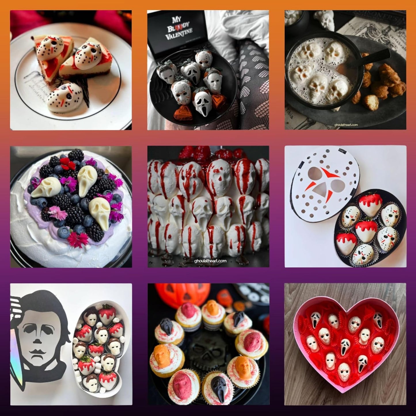 ShapedIceMolds Horror Movie Character Molds – Halloween Silicone Molds for Chocolate, Candy, Soap, Fondant, Resin, Crafts – 3D Creepy Scary Film Icons for Party Treats & DIY Decor (Gray)