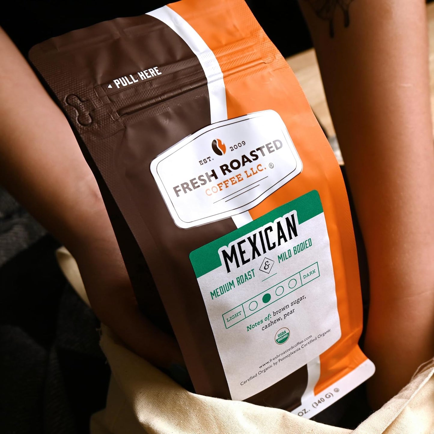 Fresh Roasted Coffee, Organic Mexican | Mold & Myco 3rd Party Tested, USDA Organic, Kosher | Medium Roast 12 oz Ground