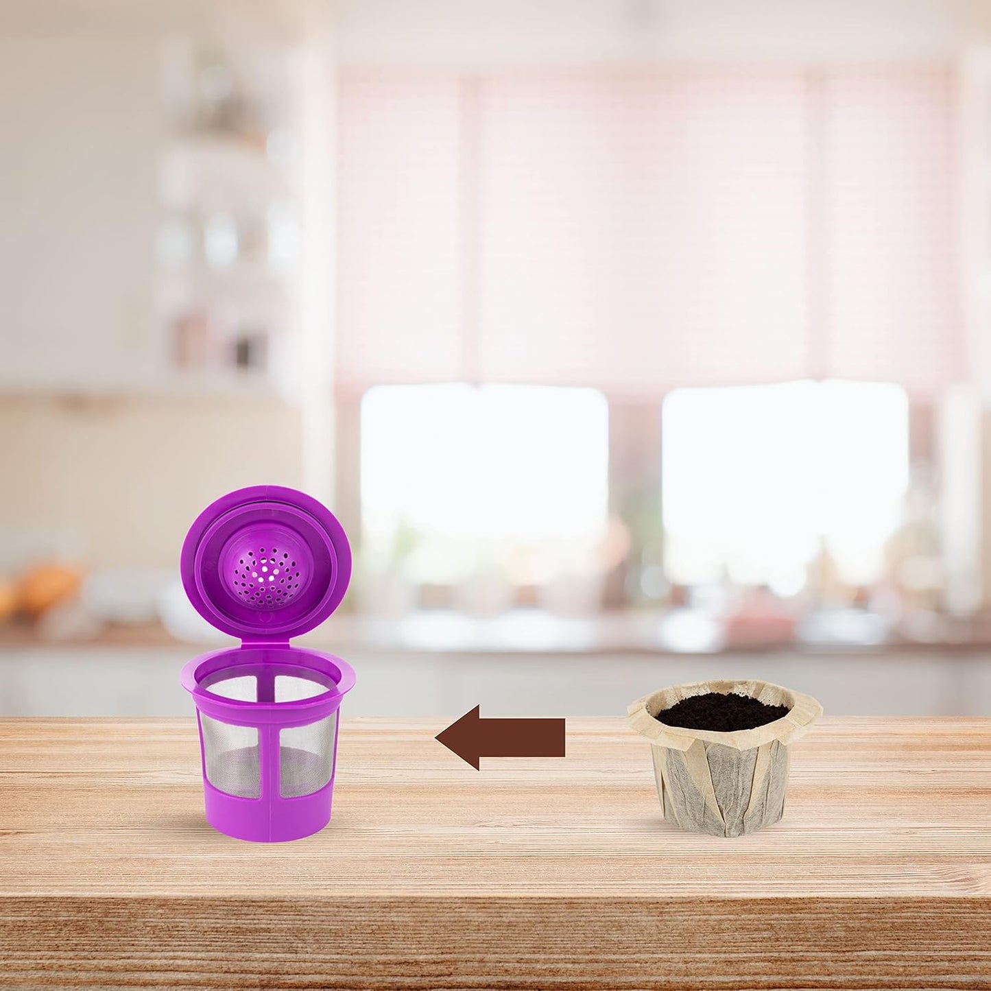 300 Paper Coffee Single-Use Filters, Brown, All-Natural & Unbleached for Keurig Brewers and Compatible with K-Cup Pods 1.0 & 2.0 Models, Disposable filters