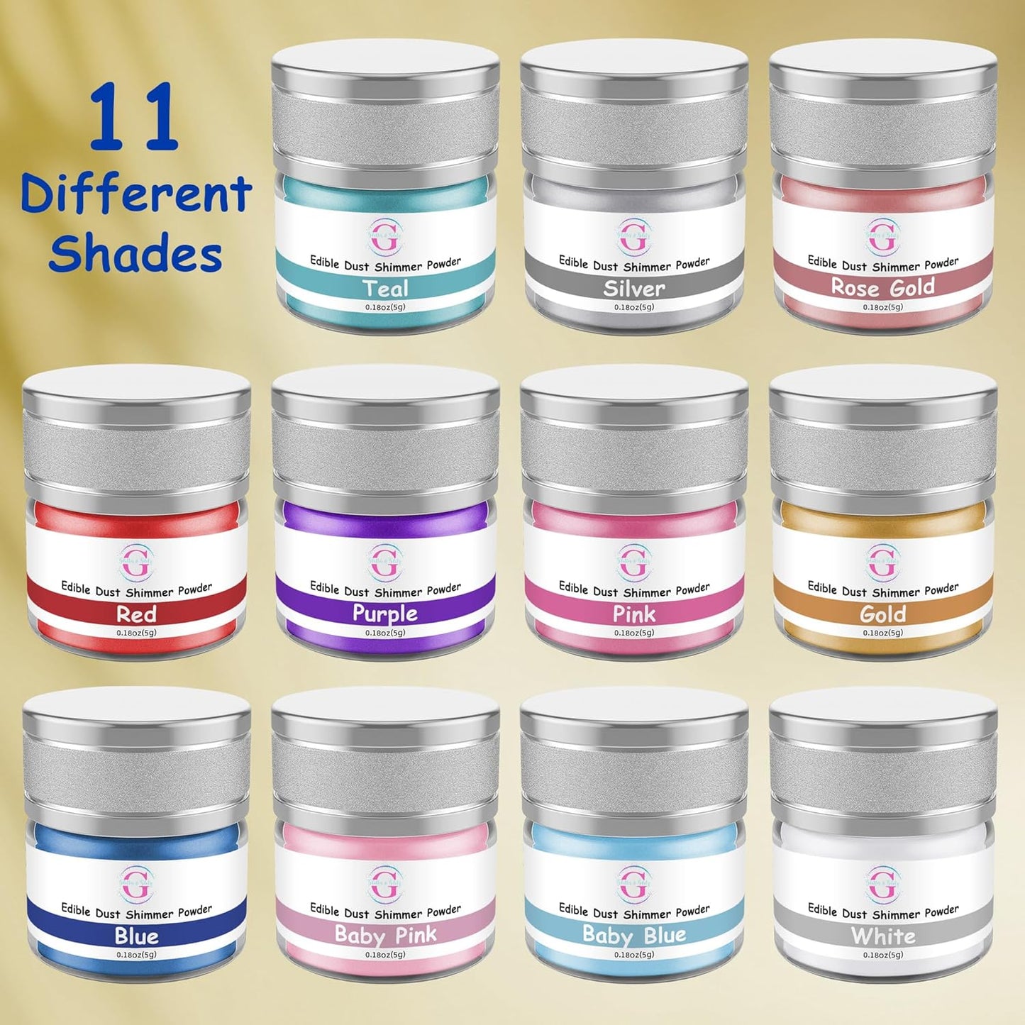 Glitter & Glitz Edible Glitter for Drinks - Premium Drink Glitter Edible Dust for Cocktails, Baking, Brew, Champagne - Luster Dust and Cocktail Glitter - Edible Glitter for Drinks Decoration