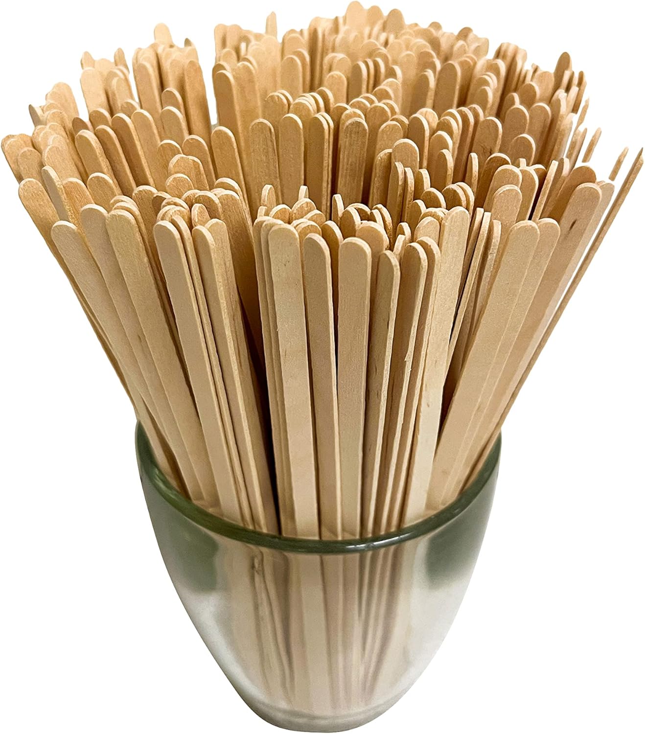 1000 Count | KingSeal Natural Birch Wood Coffee Beverage Stirrers, Stir Sticks, Waxing Sticks, 7.5 Inches, Round End, Eco-Friendly - 2 Packs x 500 Stirrers
