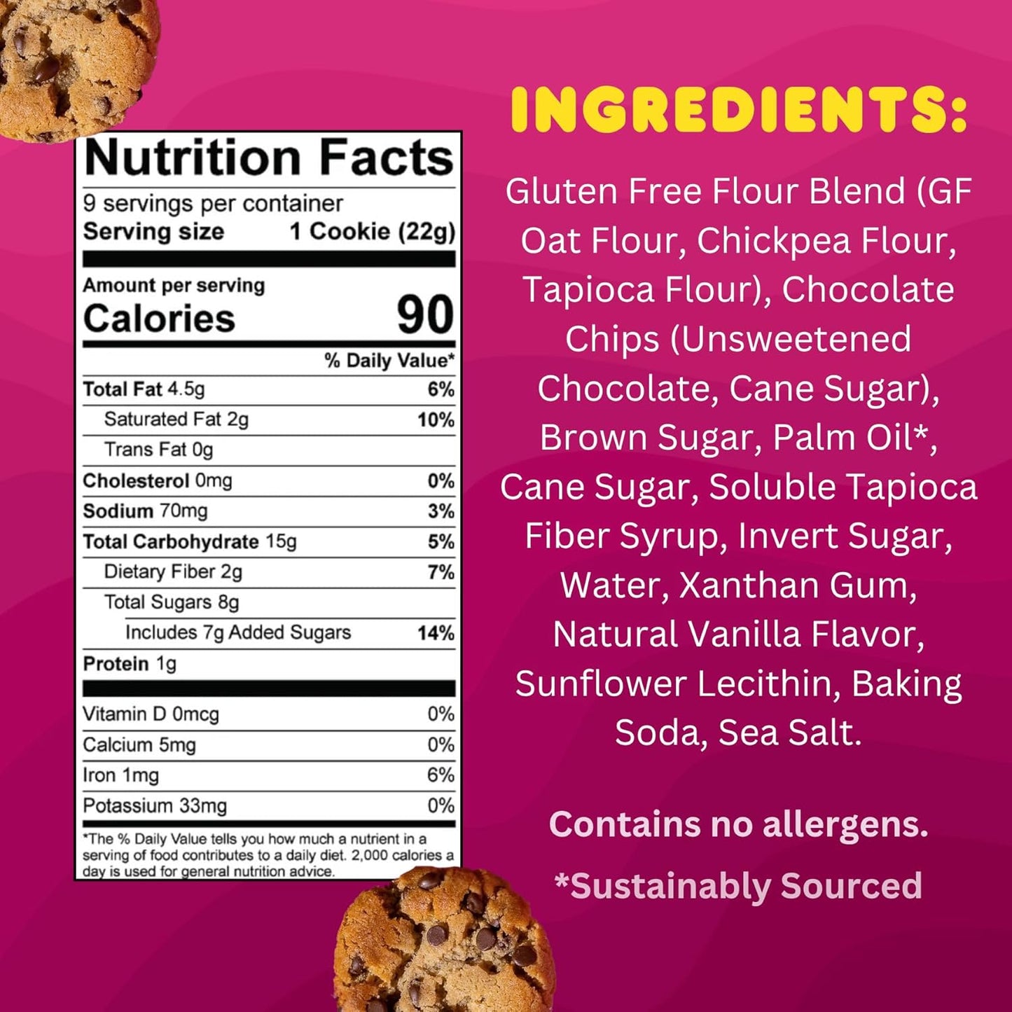 Whoa Dough Ready to Bake Cookie Dough Chocolate Chip – Certified Non-GMO, Kosher, Gluten Free – Plant-Based Snack Dough Made with Real Ingredients – 6 Pack