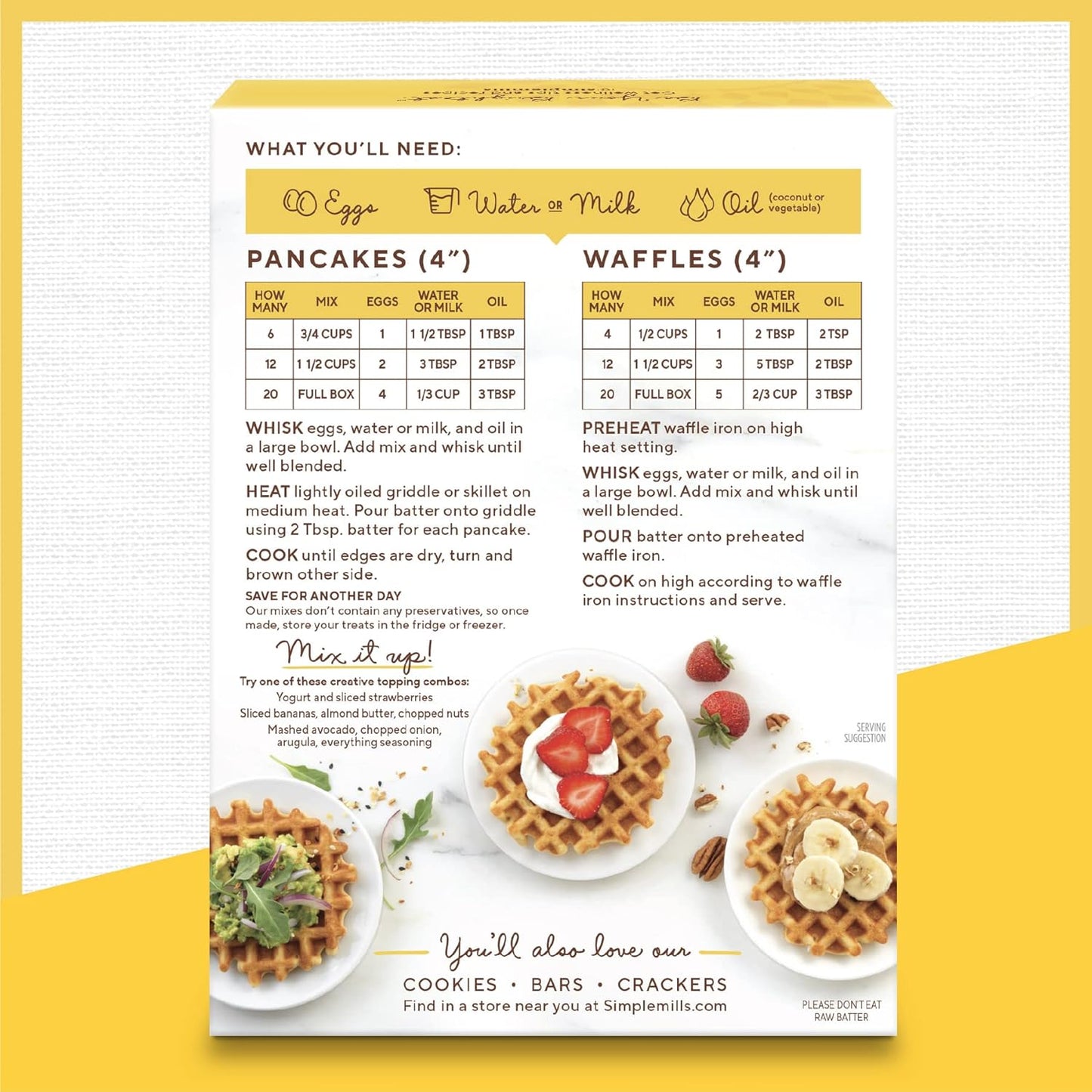 Simple Mills Almond Flour Pancake & Waffle Mix, Original - Gluten Free, Plant Based, Paleo Friendly, Breakfast 10.7 Ounce (Pack of 6)