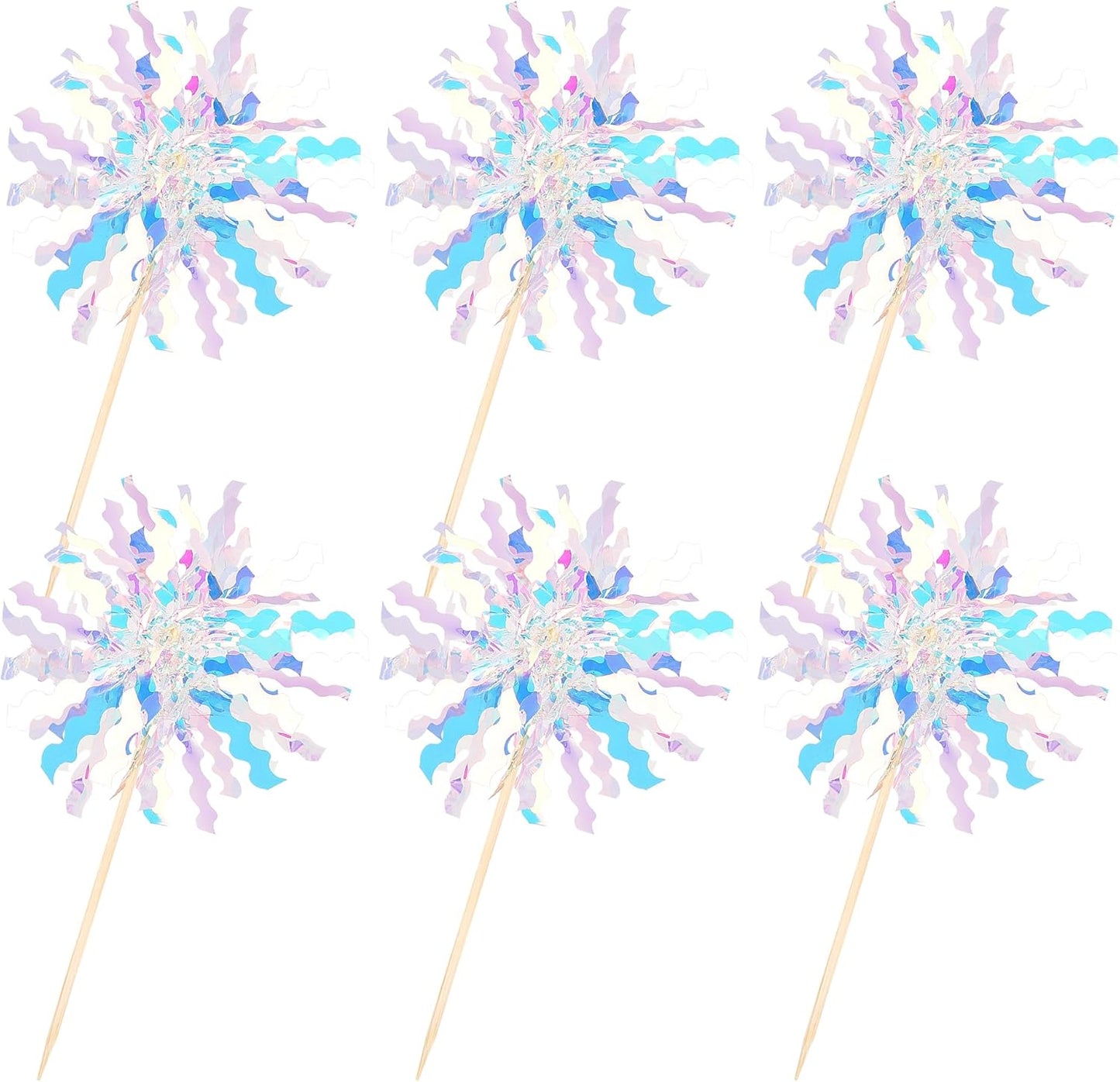 30 PCS Foil Firework Cupcake Toppers Sparkle Tinsel Cupcake Picks Happy Birthday Cake Toppers Drink Stirrers Cocktail Food Fruit Toothpicks for Baby Shower Birthday Party Decorations Supplies Silver