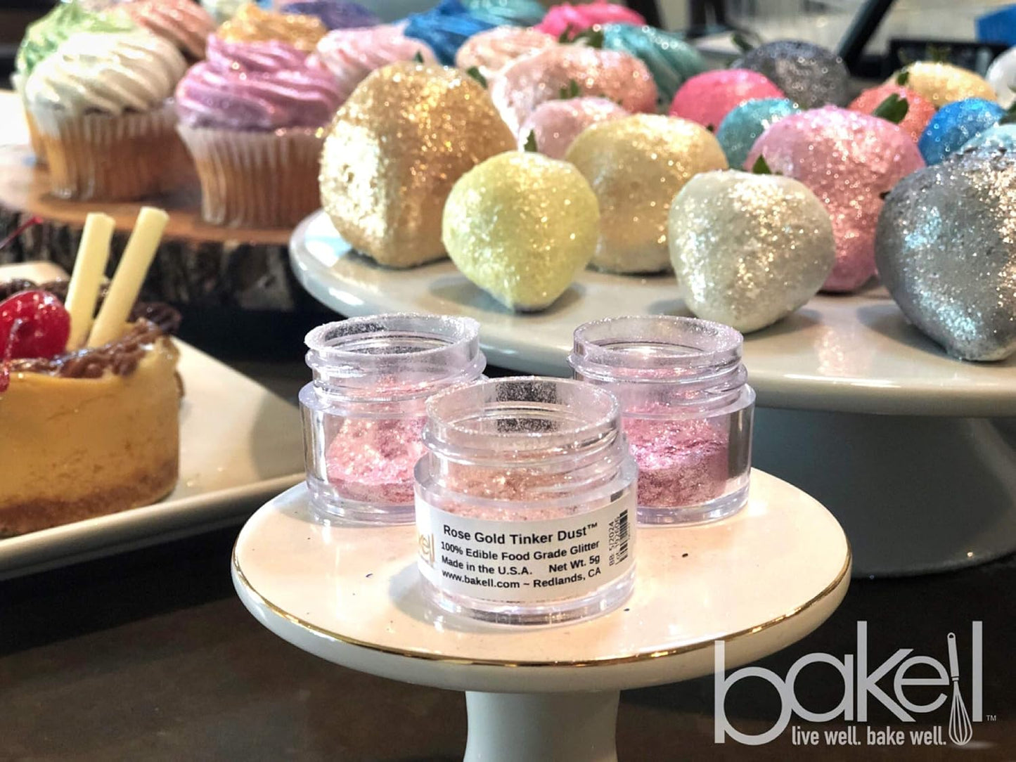 BAKELL Deep Pink Edible Glitter, 25 Grams | TINKER DUST Edible Glitter | KOSHER Certified | 100% Edible Glitter | Cakes, Cupcakes, Cake Pops, Drinks, Dessert Vegan Glitter & Dusts (25g, Deep Pink)