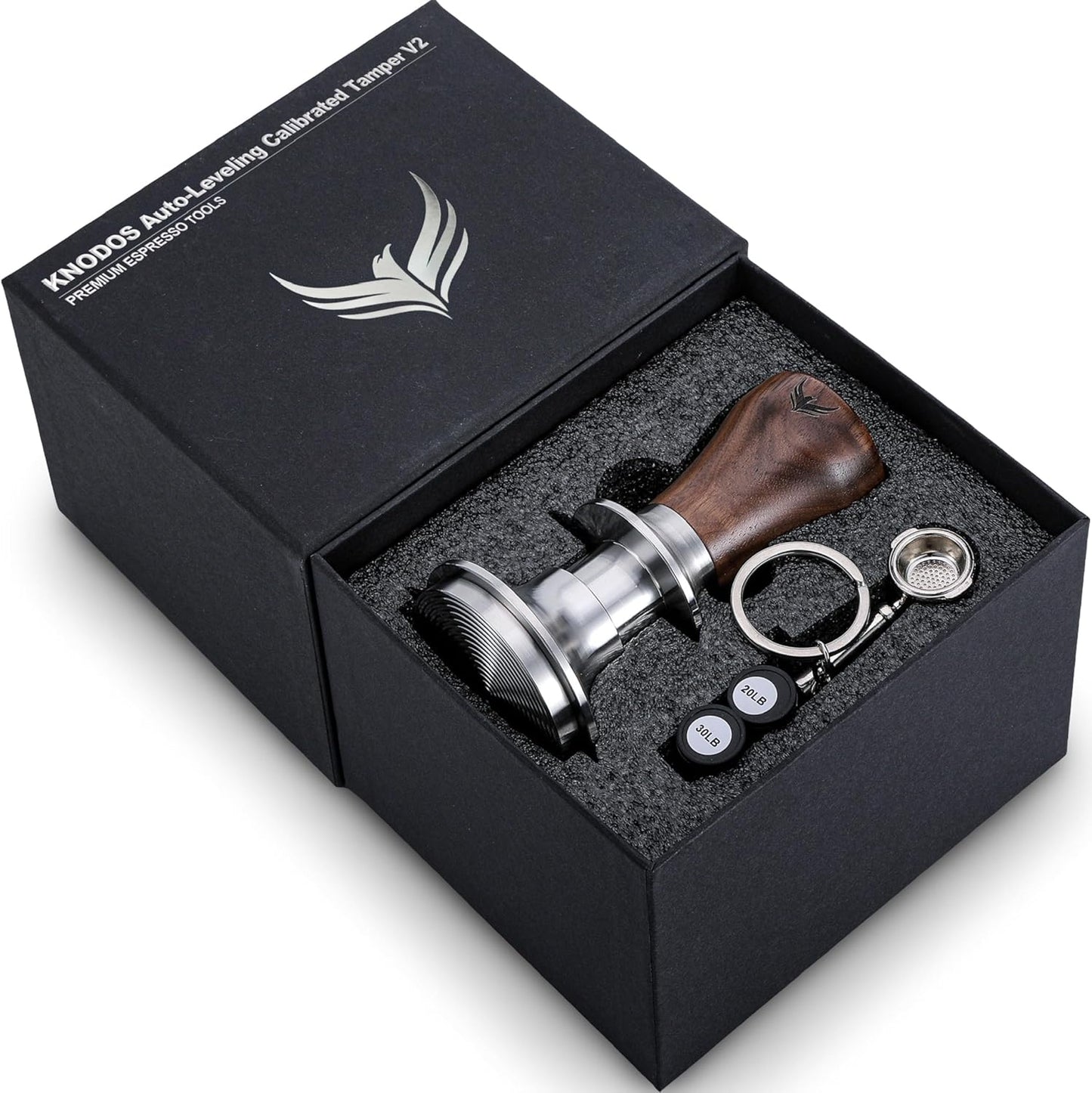 54mm Coffee Tamper Kit 5pcs For Breville Espresso Machines and Accessories Inludues Leather Tamping Mat, 54mm Spring Loaded Tamper, Coffee Distributor, Portafilter Funnel and Puck Screen