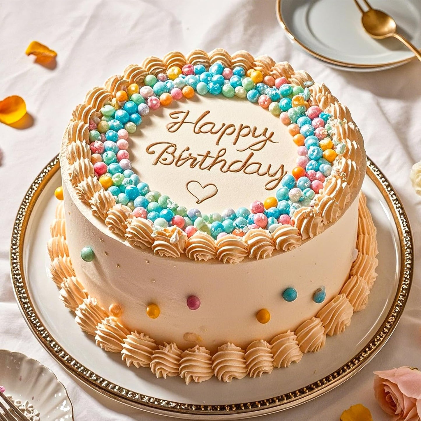 Twisweet Orange Pearl Sprinkles for Cake Decorating, Edible Sugar Pearls for Baking, Mix Size, Cake Topper Cupcake Cookie Ice Cream Dessert Decorations, Halloween Birthday Autumn Party Supplies (130g/4.58oz)