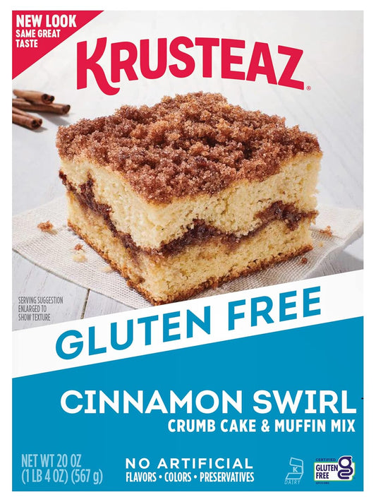 Krusteaz Gluten Free Baking Mix, Cinnamon Swirl Crumb Cake & Muffin Mix, 12-Ounce Box (Pack of 12)