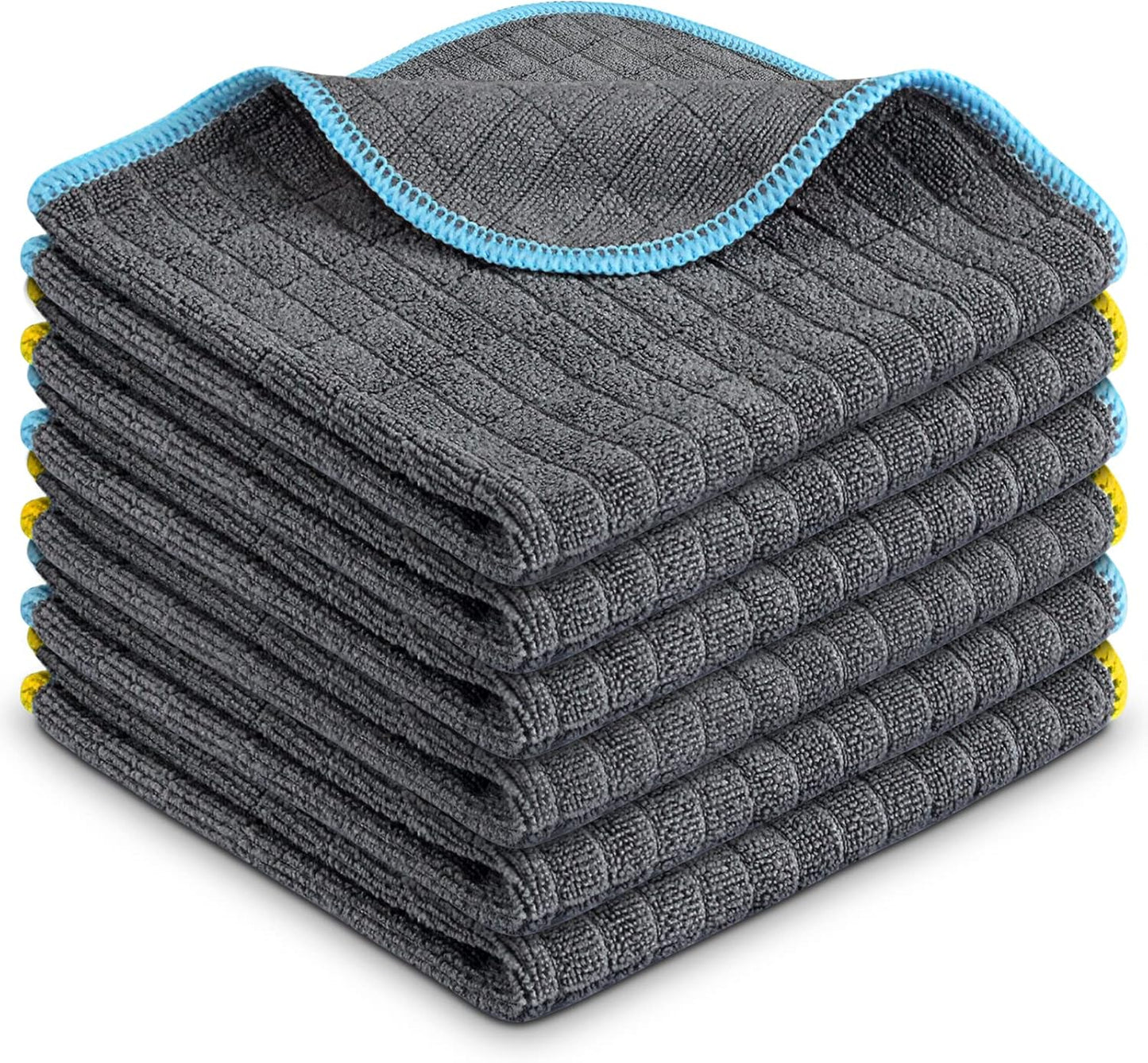 Airlab Microfiber Cleaning Cloth for Household Dust Rags for Cleaning All-Purpose Towels Streak Free Kitchen Dishes Reusable Pack of 6, 12" x 12"