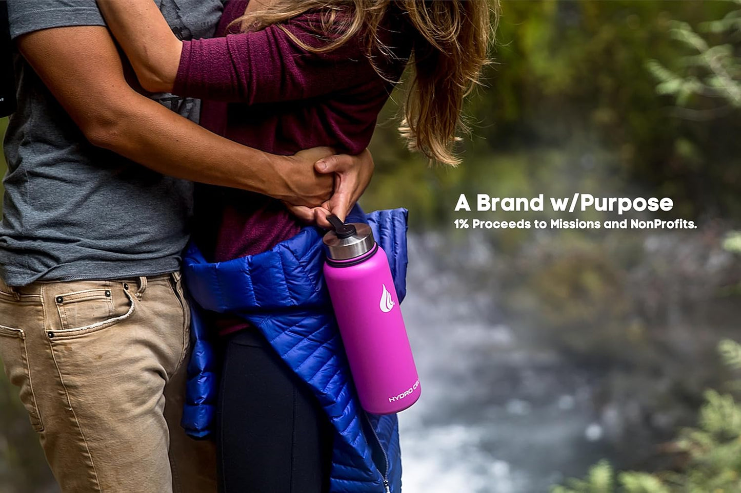 HYDRO CELL Stainless Steel Insulated Water Bottle with Straw - For Cold & Hot Drinks - Metal Vacuum Flask with Screw Cap and Modern Leakproof Sport Thermos for Adults (Fuchsia 40oz)